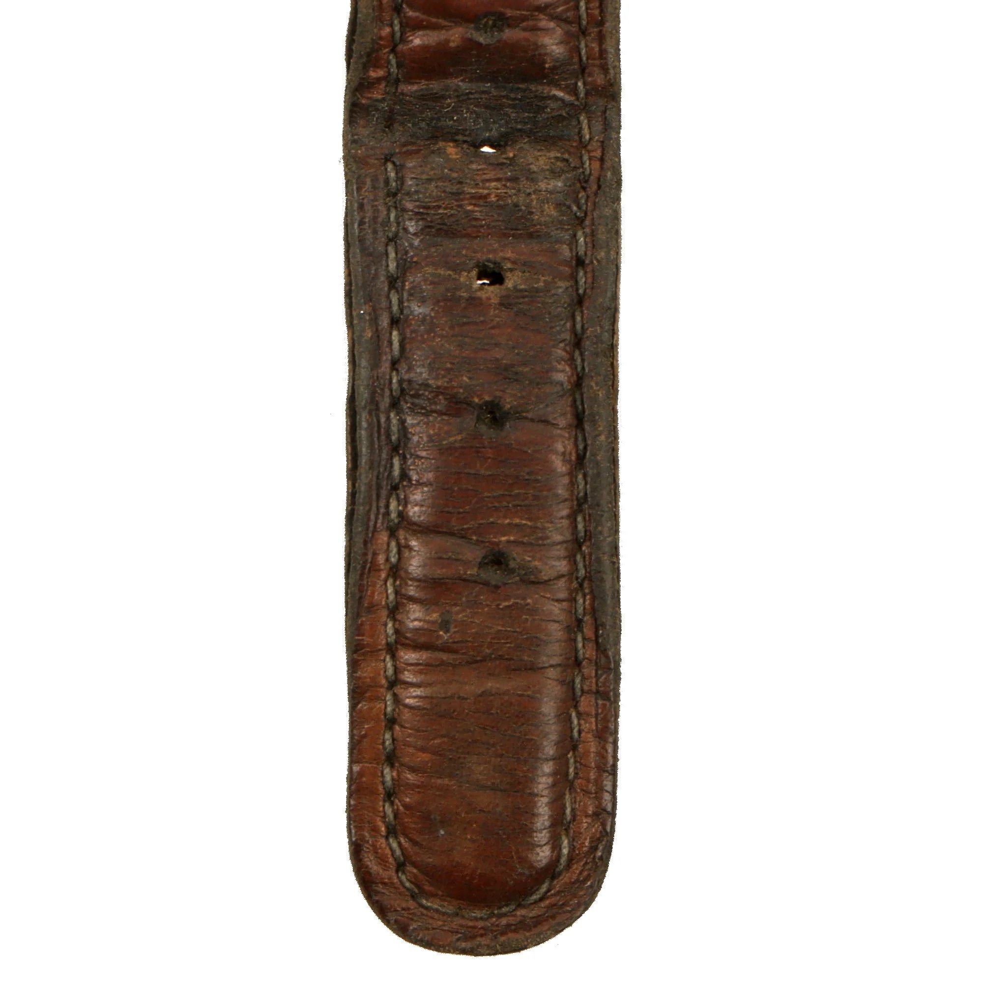 Original German WWII Private Purchase Wrist Watch Marked Boden Edelstahl with Original Brown Leather Band - Functional — image 8