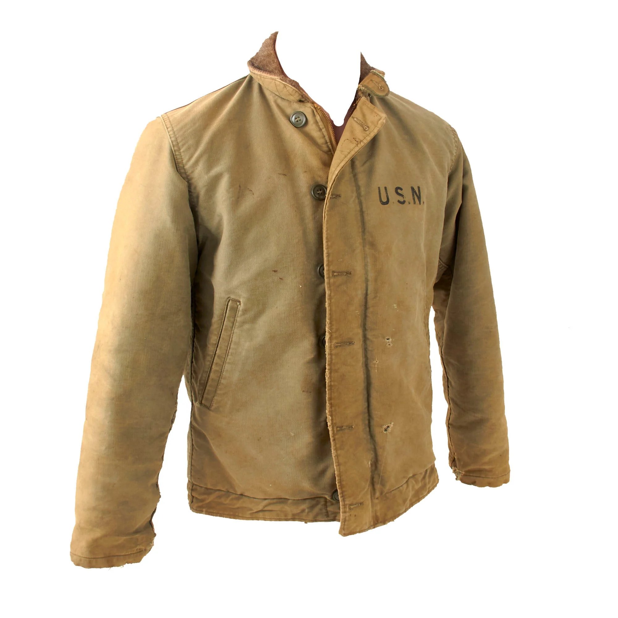 Original U.S. WWII Named N-1 Navy Deck Jacket with CONMAR Zipper - D.L. Adams — image 10
