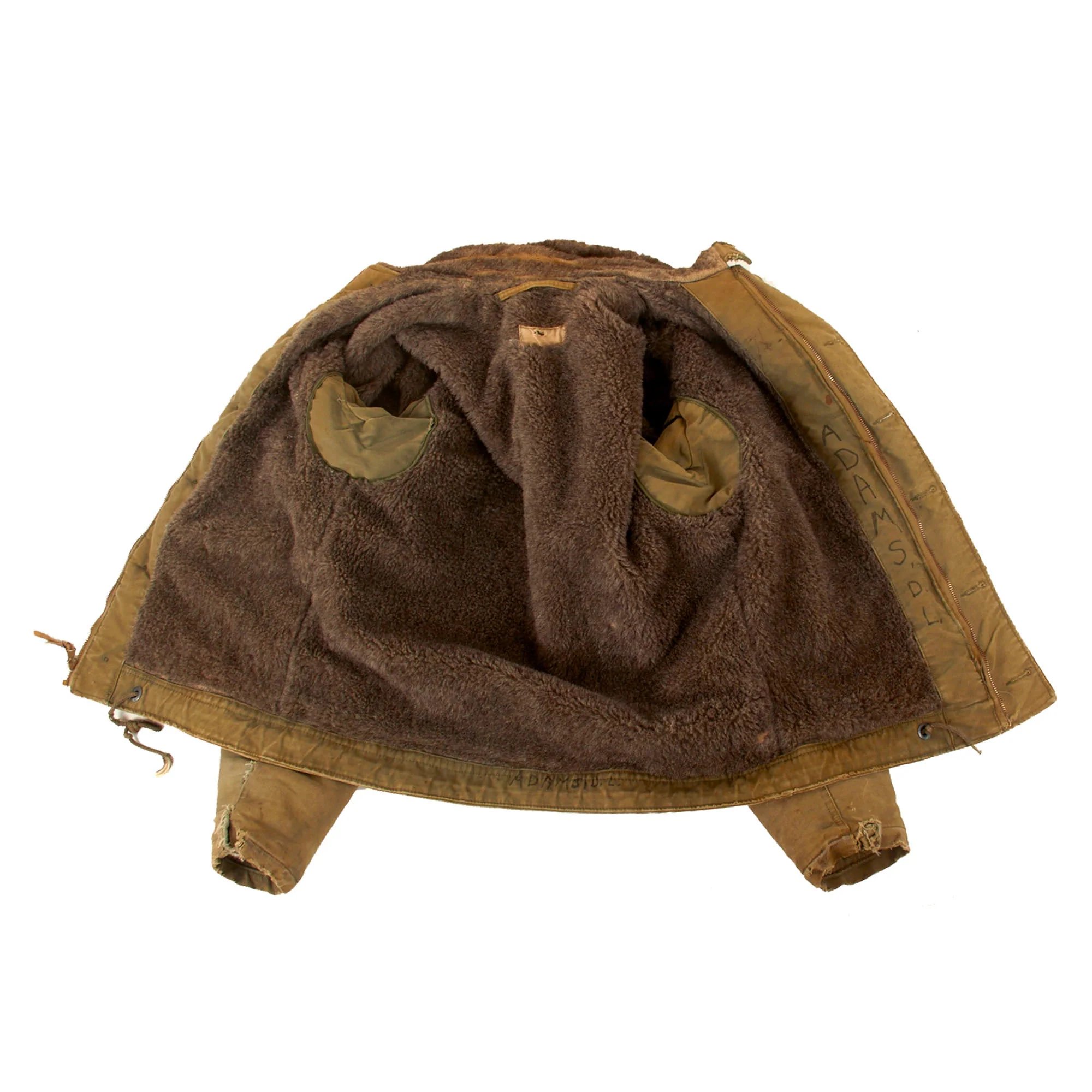 Original U.S. WWII Named N-1 Navy Deck Jacket with CONMAR Zipper - D.L. Adams — image 11