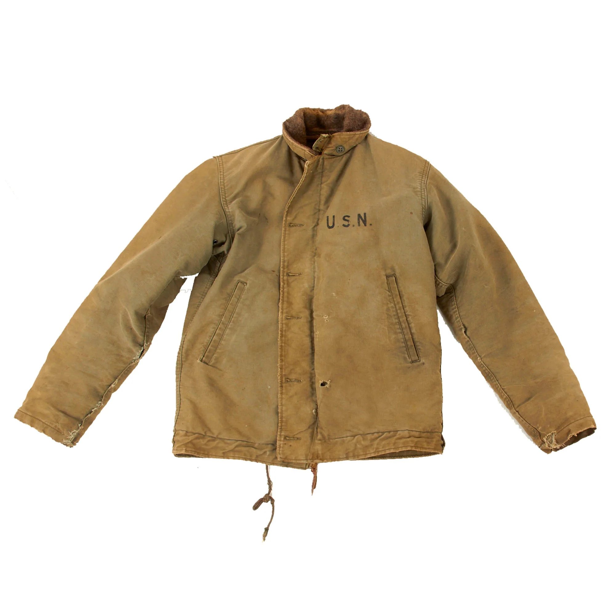 Original U.S. WWII Named N-1 Navy Deck Jacket with CONMAR Zipper - D.L. Adams — image 14