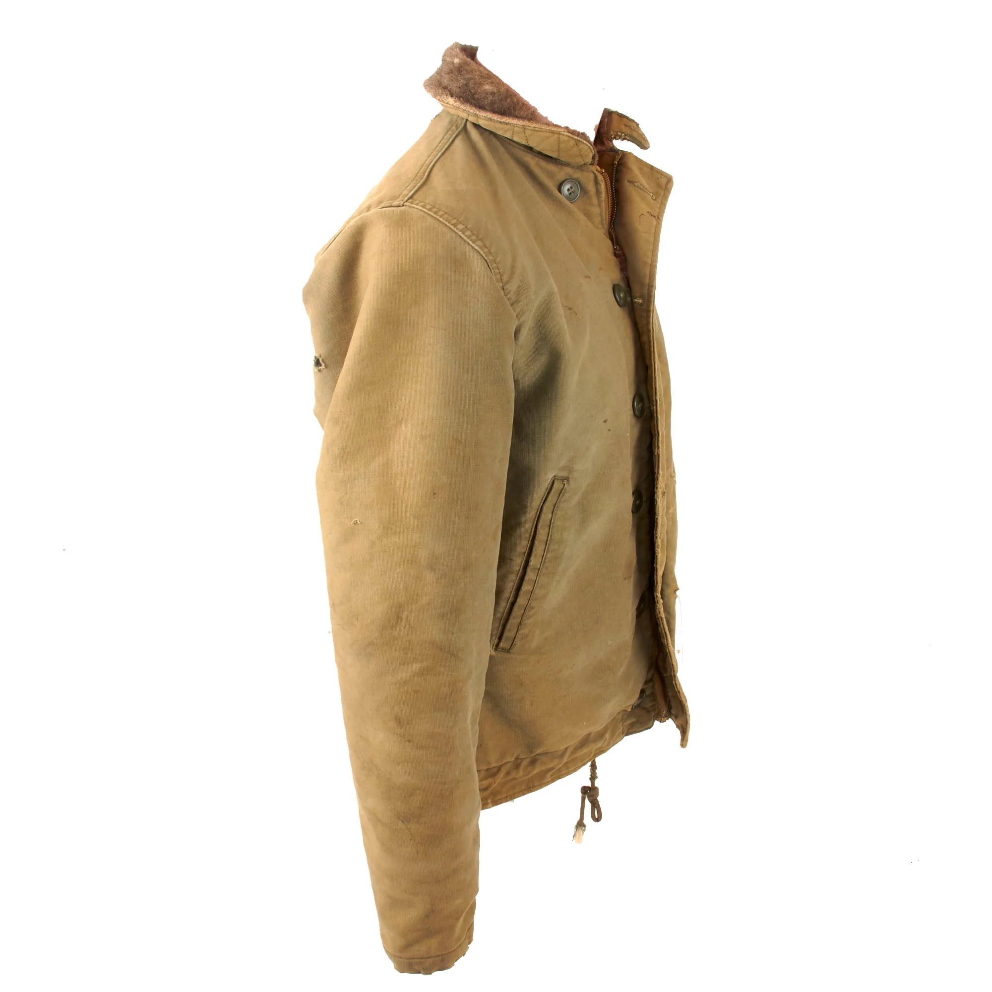 Original U.S. WWII Named N-1 Navy Deck Jacket with CONMAR Zipper - D.L. Adams — image 9