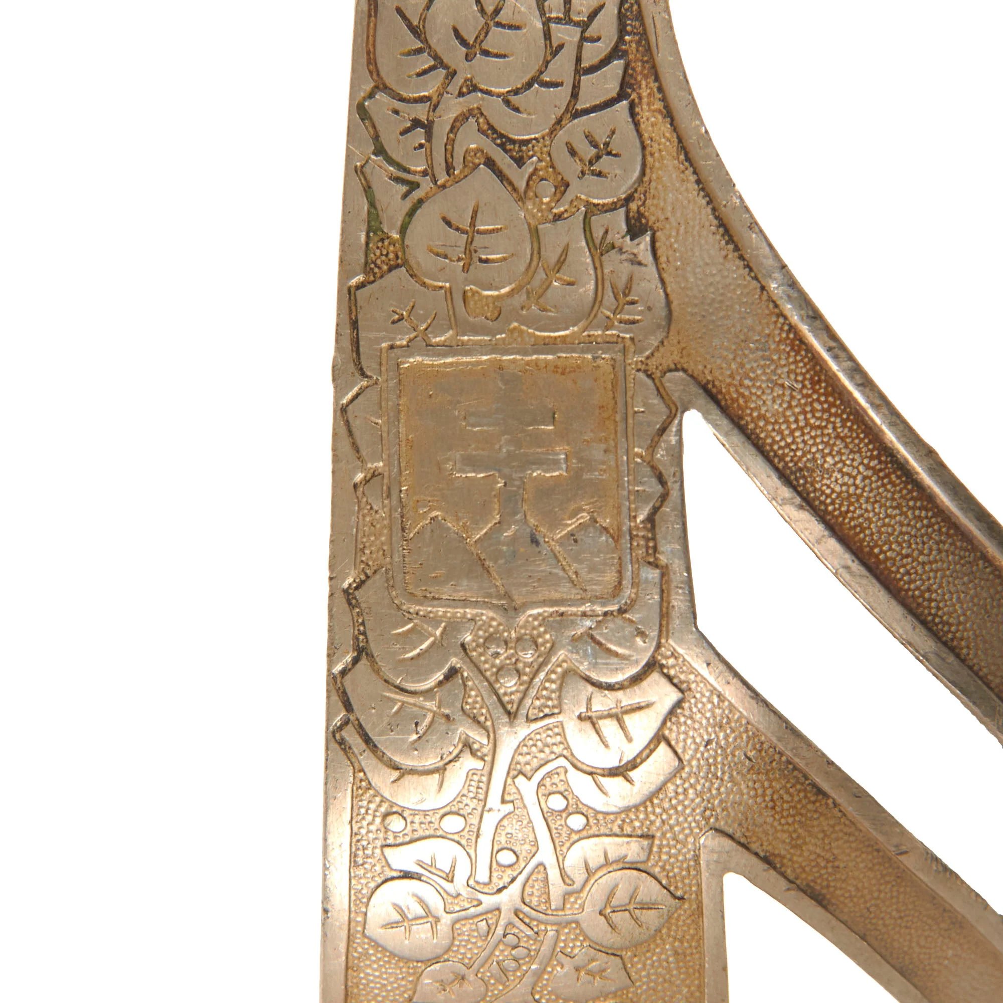 Original Slovakian Pre-WWII Army Officer's Sword with Scabbard & Unit Markings by Wlaszovits of Štos - Slovakian Crest on Guard — image 11