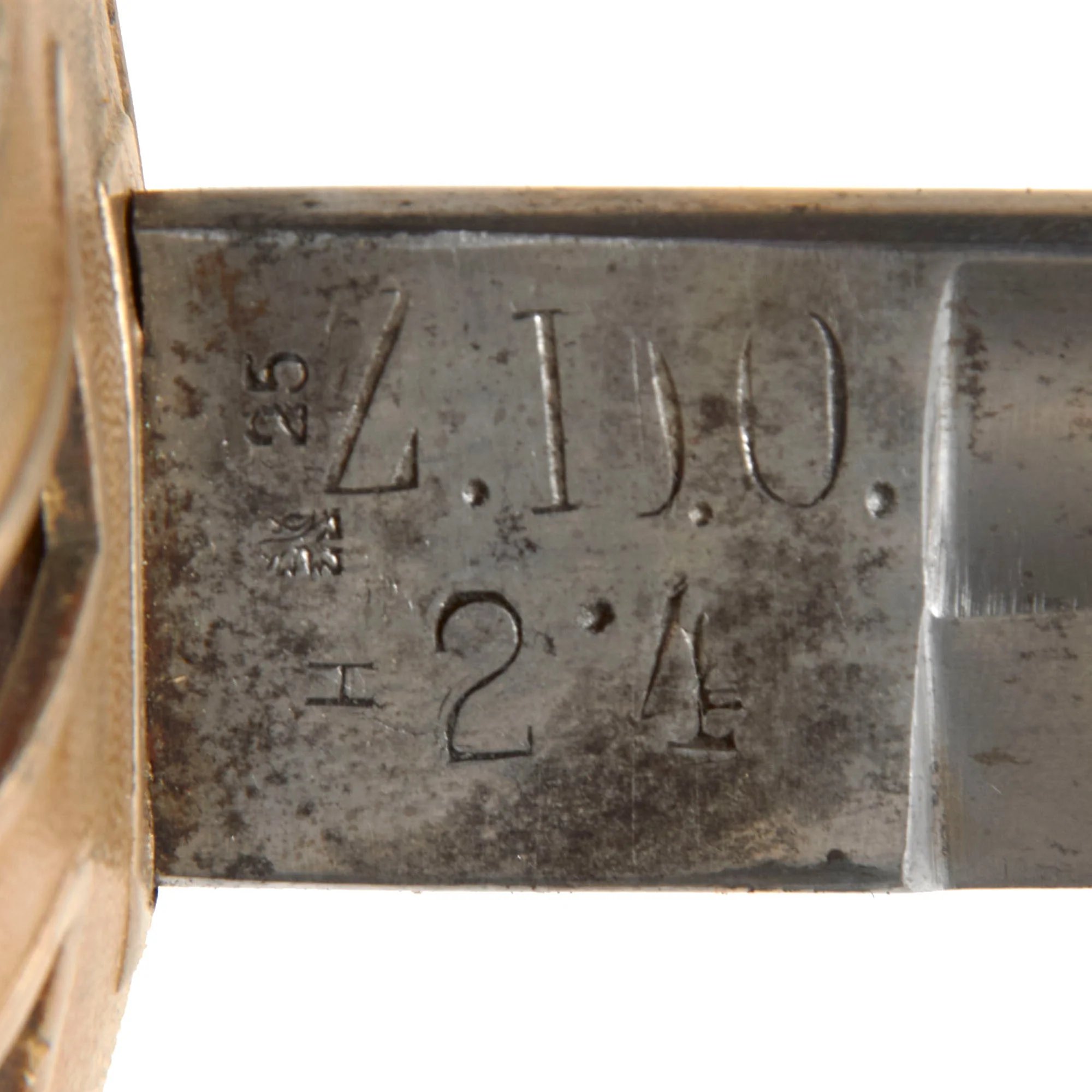 Original Slovakian Pre-WWII Army Officer's Sword with Scabbard & Unit Markings by Wlaszovits of Štos - Slovakian Crest on Guard — image 7