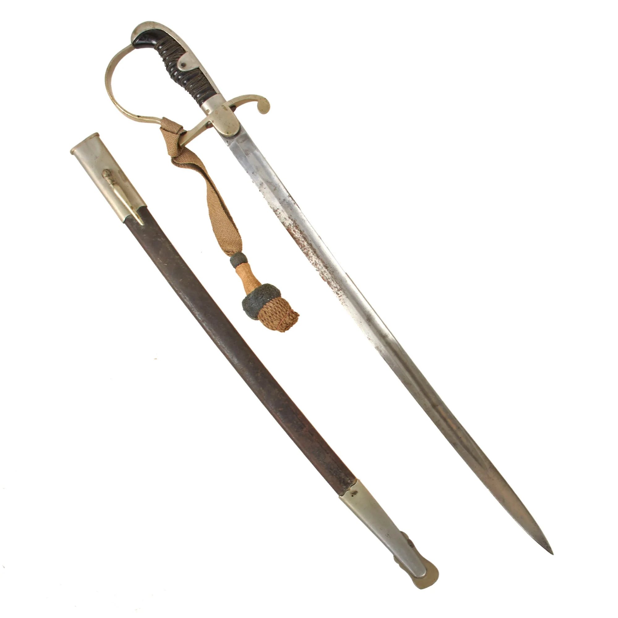 Original Imperial German WWI Era Land Gendarmerie Rural Police Short Sword by Weyersberg Kirschbaum & Cie with Scabbard and Troddel Knot — image 2