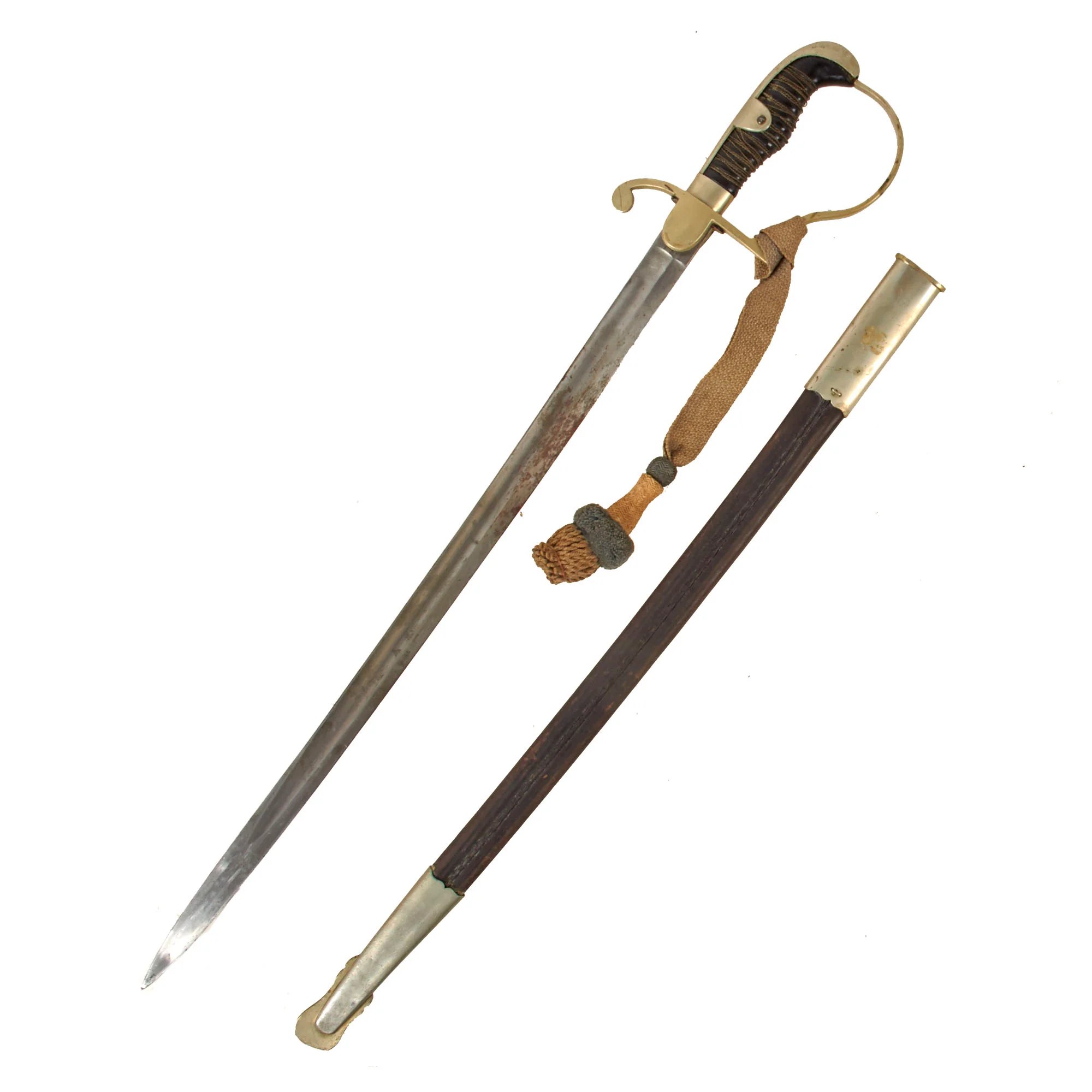 Original Imperial German WWI Era Land Gendarmerie Rural Police Short Sword by Weyersberg Kirschbaum & Cie with Scabbard and Troddel Knot — image 3