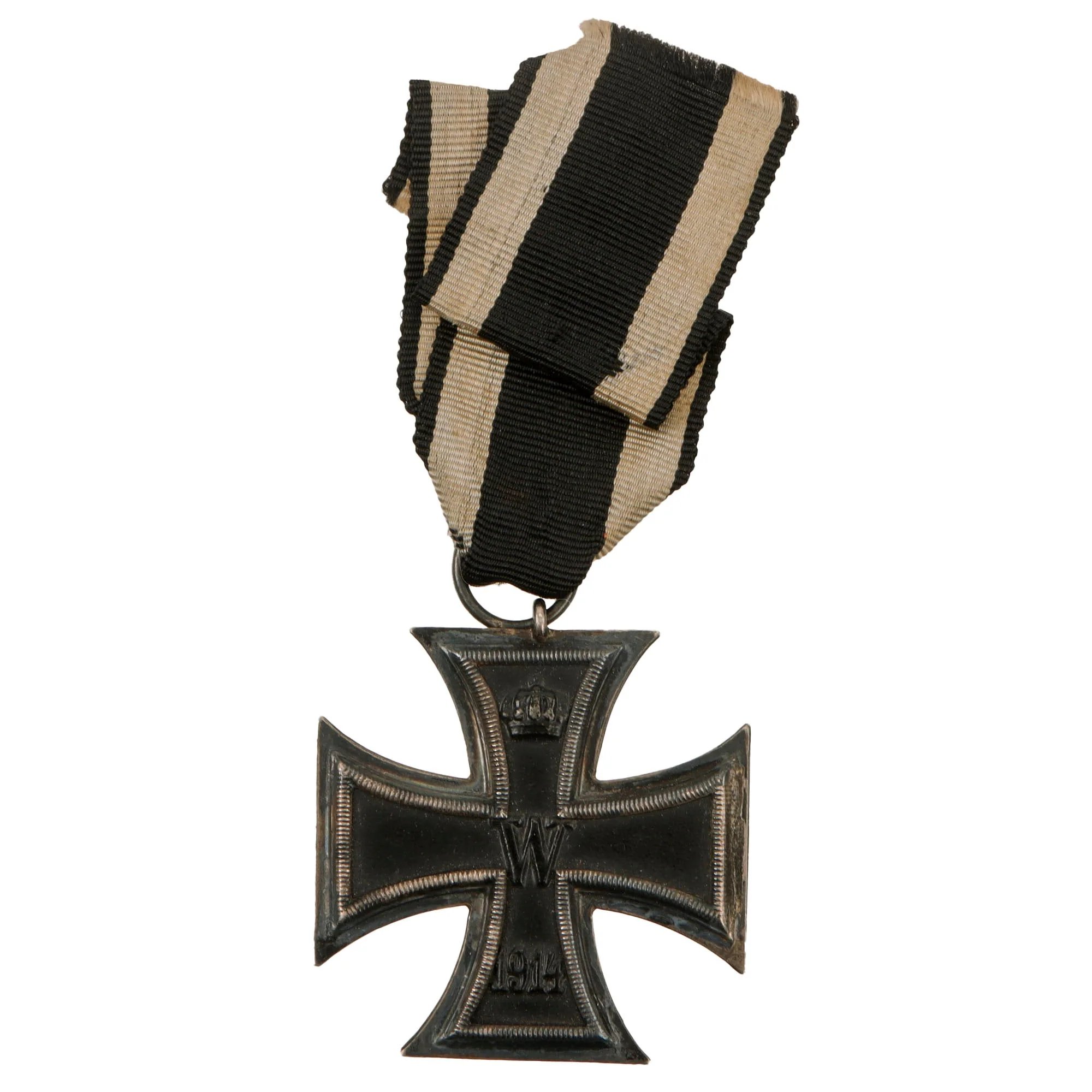 Original Imperial German WWI Prussian Iron Cross 2nd Class 1914 with Ribbon and Soldier's Death Notice Taken from Newspaper - Johann Feneberg, Reserve Jager Battalion Stretcher Bearer — image 2