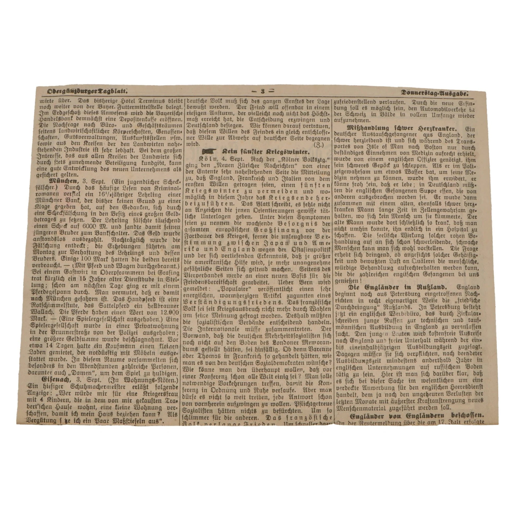 Original Imperial German WWI Prussian Iron Cross 2nd Class 1914 with Ribbon and Soldier's Death Notice Taken from Newspaper - Johann Feneberg, Reserve Jager Battalion Stretcher Bearer — image 4