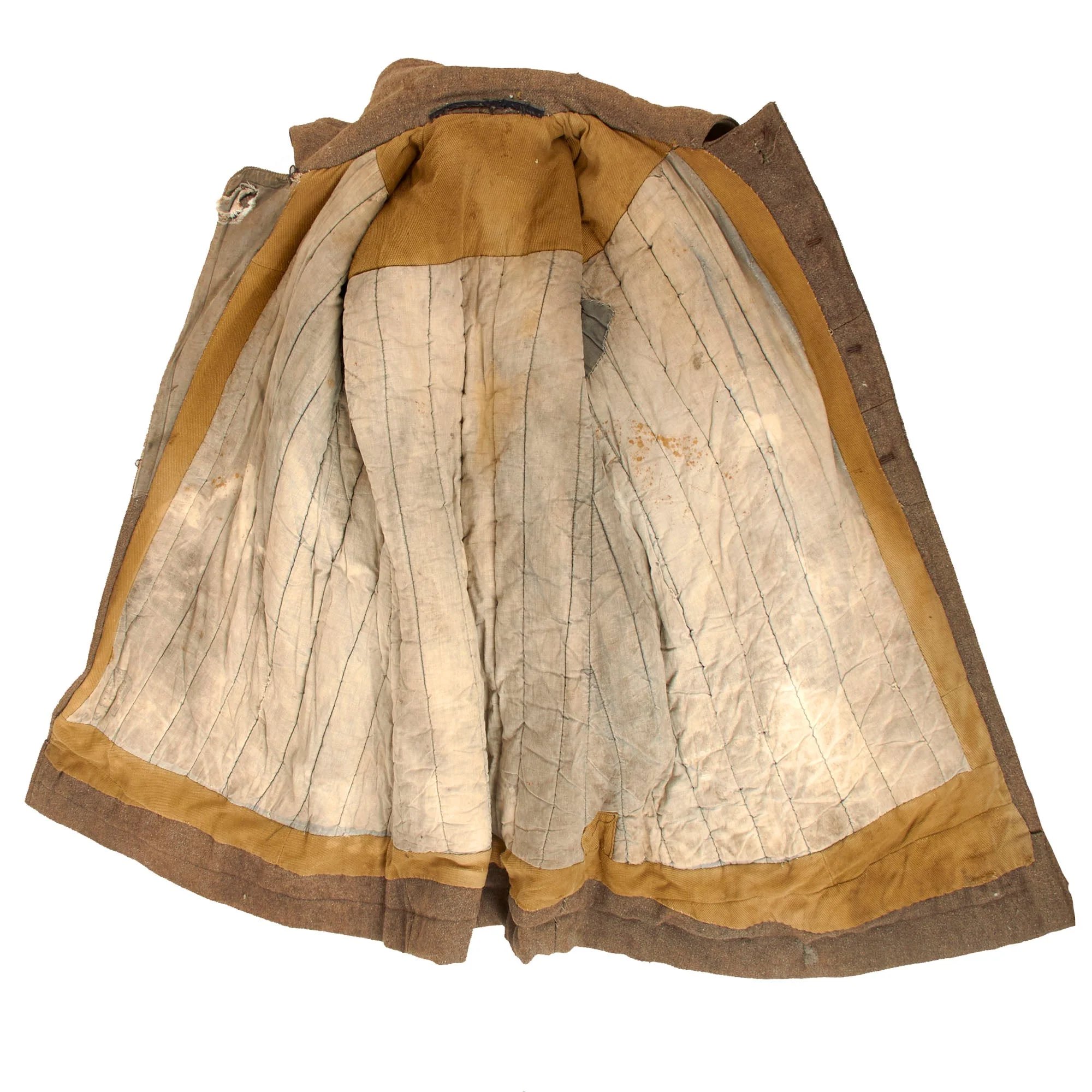 Original Soviet WWII Enlisted Men's Greatcoat with Infantry Shoulder Boards & Modified Telogreika Padded Lining — image 14