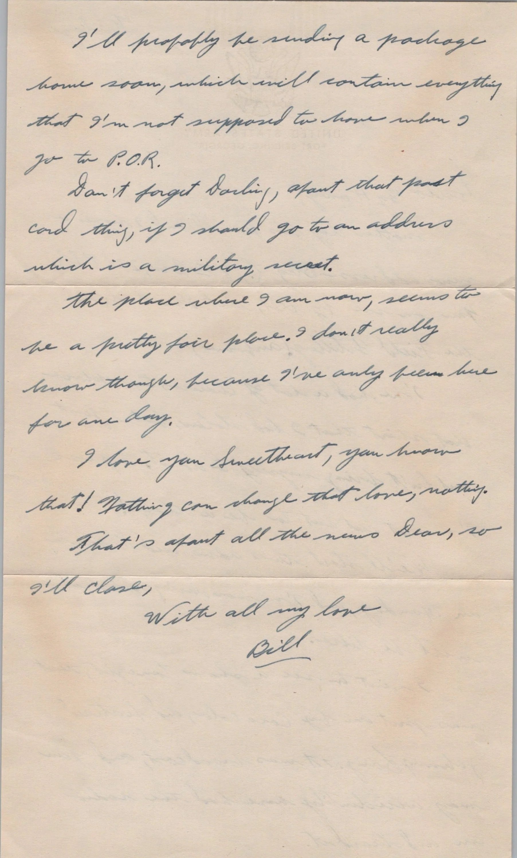 Original U.S. WWII Parachute Training Regiment Letter Lot - Pvt Merlyn Williams, 2th PTR — image 4