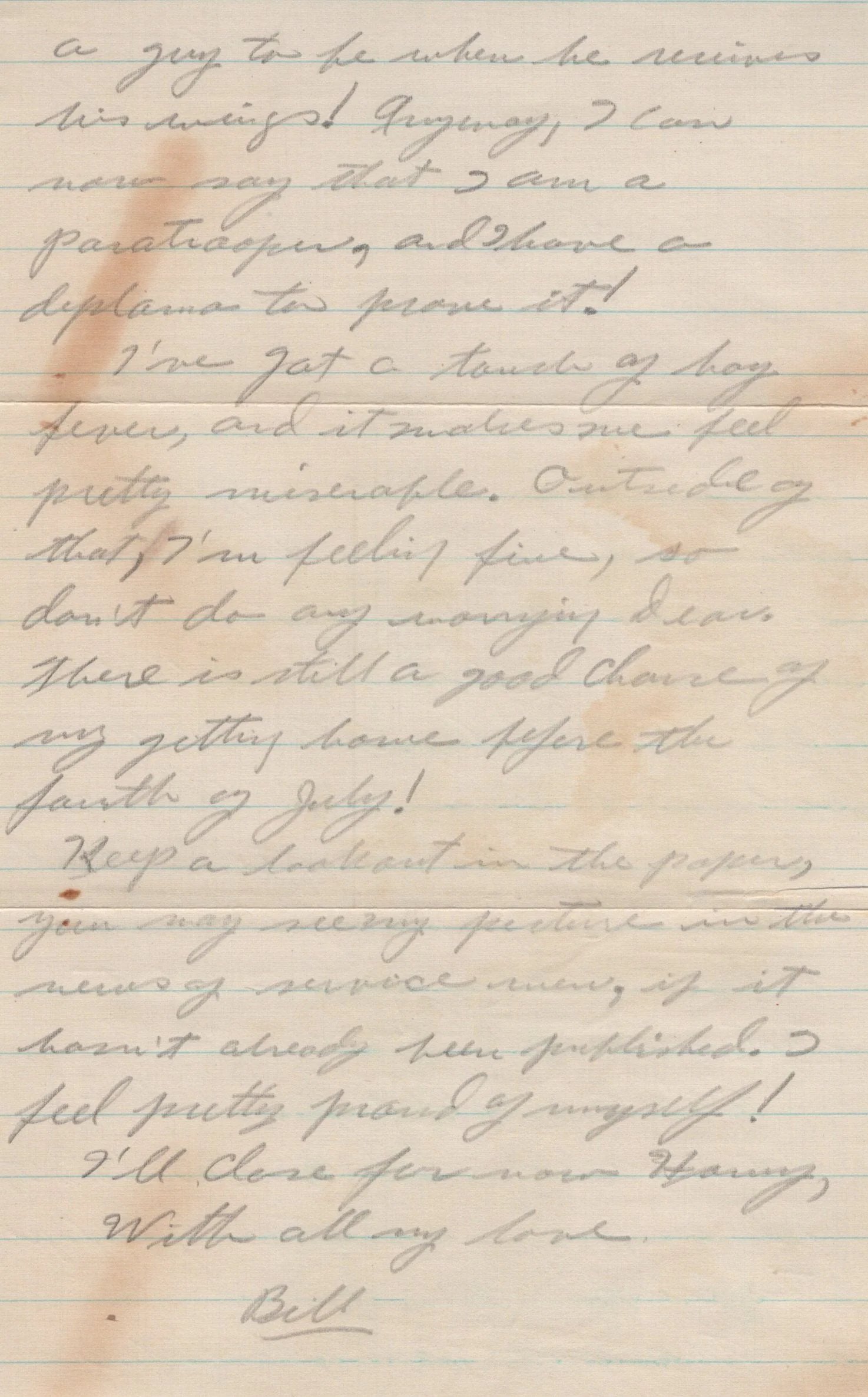 Original U.S. WWII Parachute Training Regiment Letter Lot - Pvt Merlyn Williams, 2th PTR — image 6