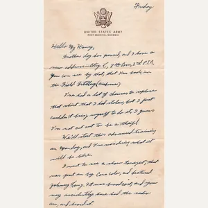 Original U.S. WWII Parachute Training Regiment Letter Lot - Pvt …