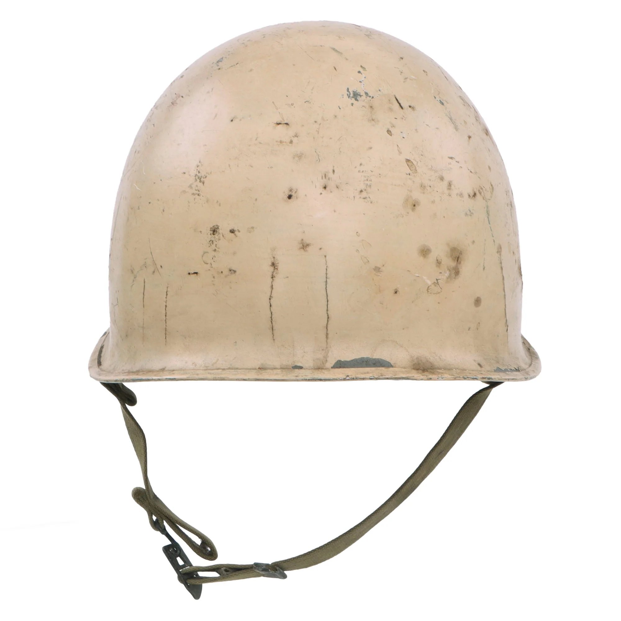 Original U.S. WWII Navy White-Painted Fixed Bale Front Seam McCord M1 Helmet with Matching White-Painted Firestone Liner — image 16