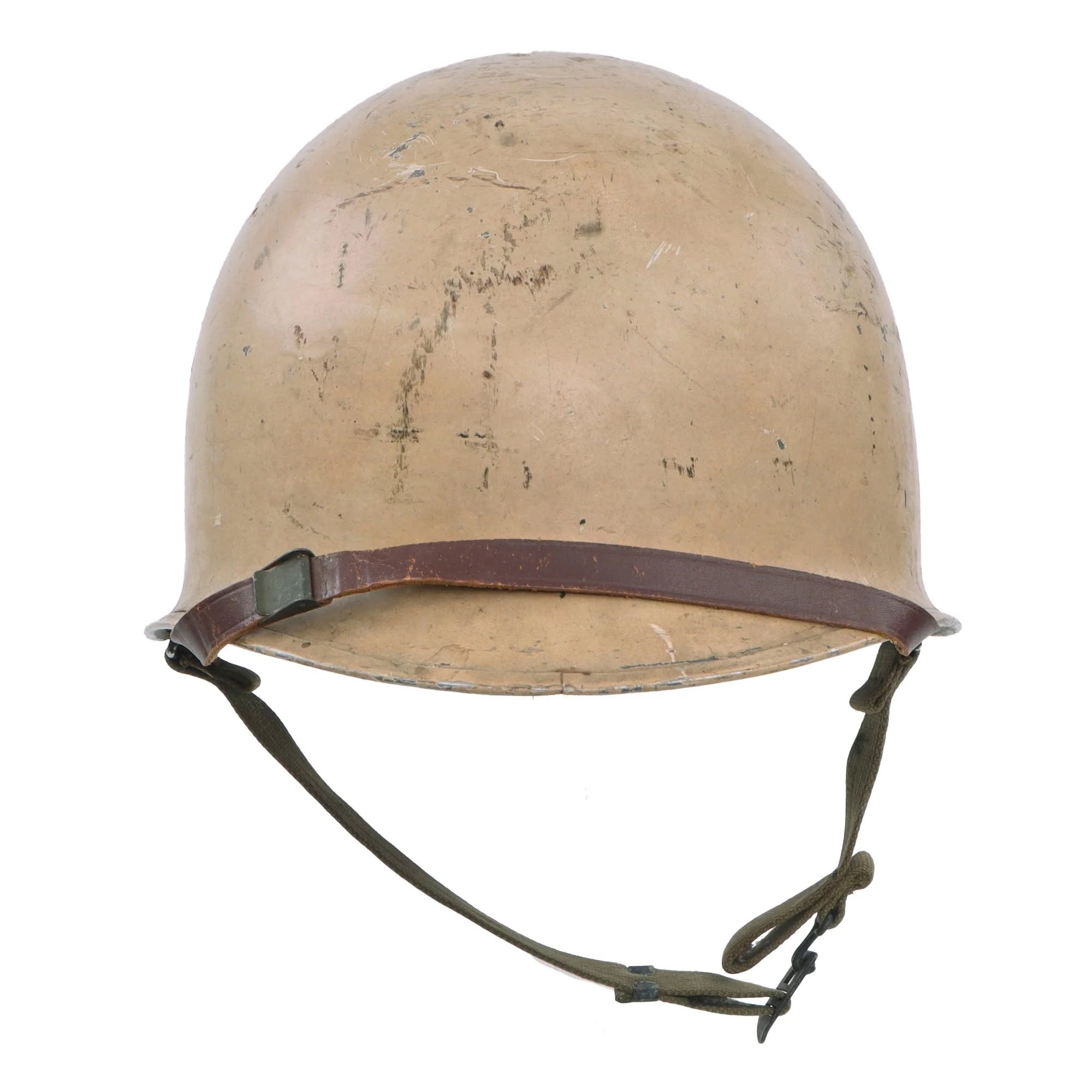Original U.S. WWII Navy White-Painted Fixed Bale Front Seam McCord M1 Helmet with Matching White-Painted Firestone Liner — image 17