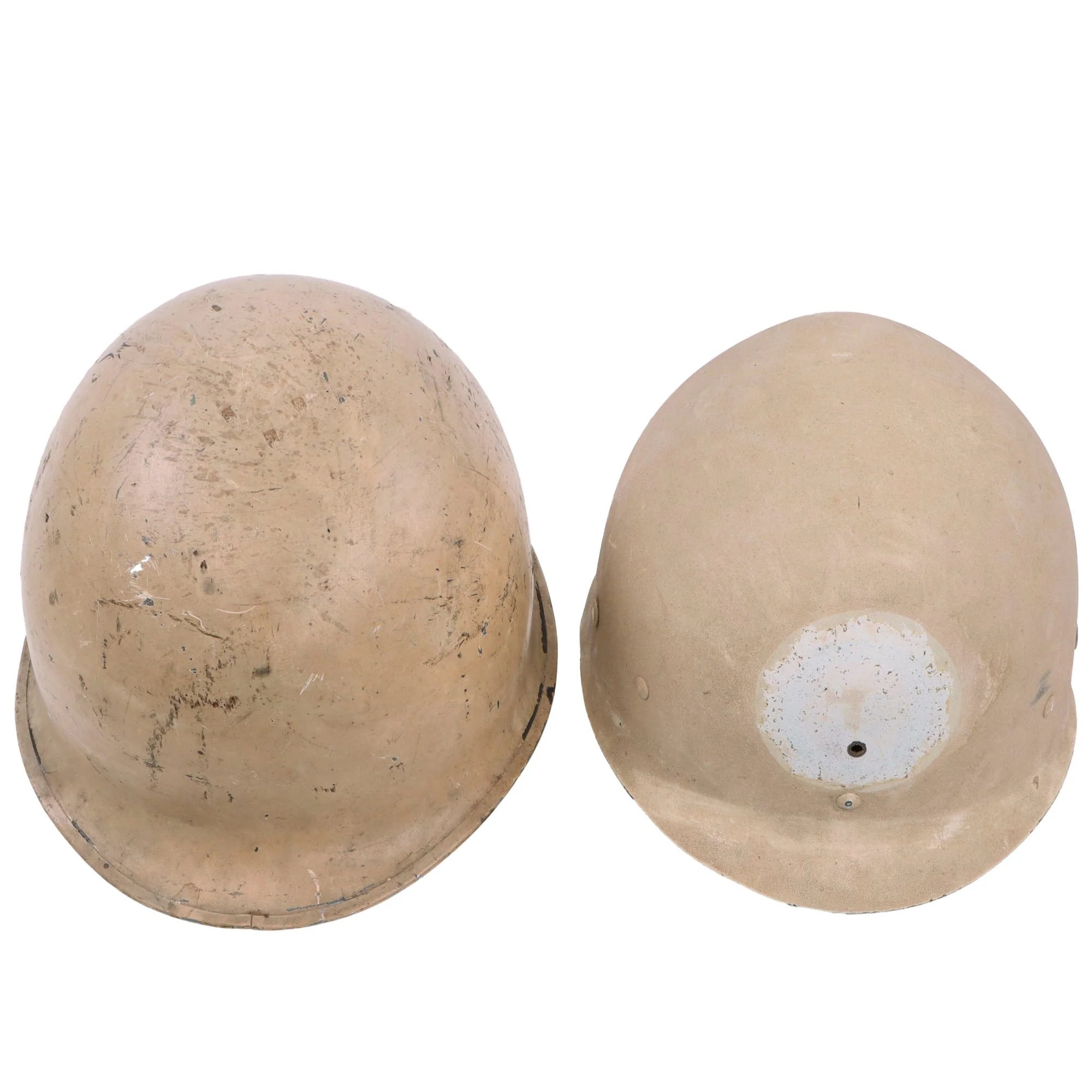 Original U.S. WWII Navy White-Painted Fixed Bale Front Seam McCord M1 Helmet with Matching White-Painted Firestone Liner — image 2