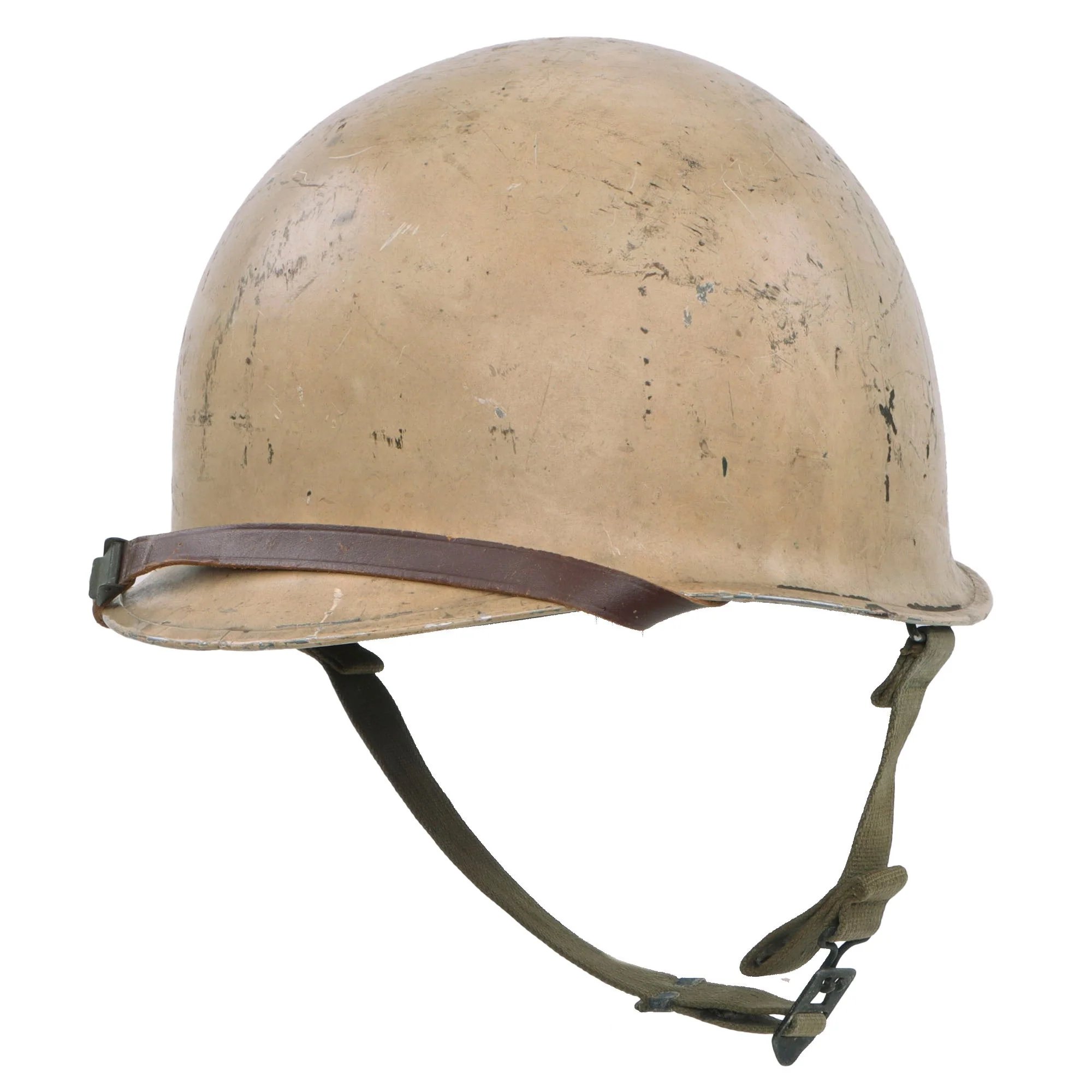 Original U.S. WWII Navy White-Painted Fixed Bale Front Seam McCord M1 Helmet with Matching White-Painted Firestone Liner — image 4