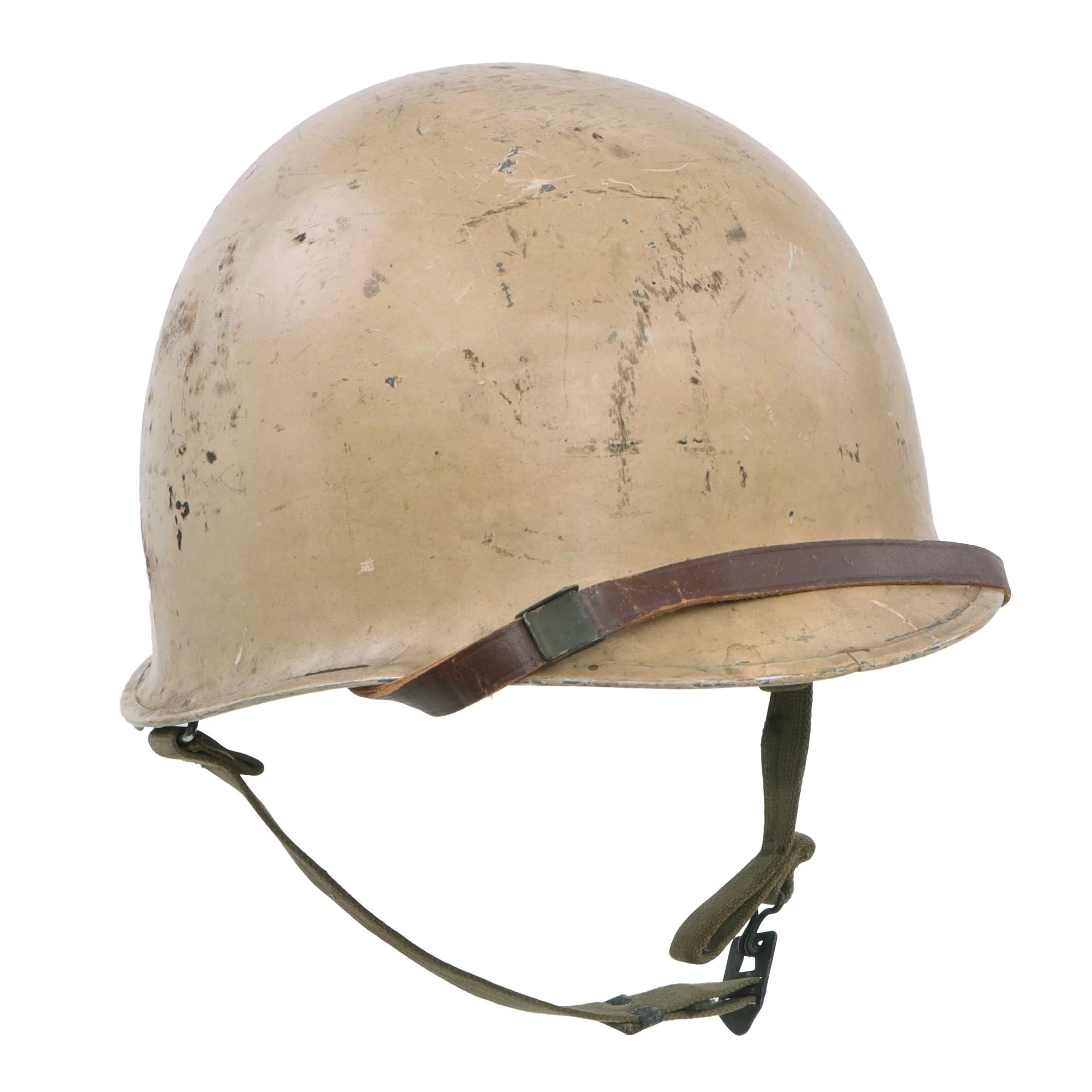 Original U.S. WWII Navy White-Painted Fixed Bale Front Seam McCord M1 Helmet with Matching White-Painted Firestone Liner — image 5