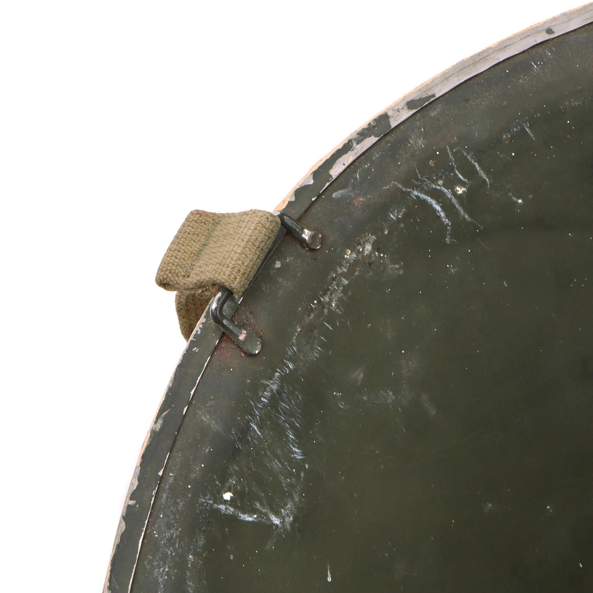 Original U.S. WWII Navy White-Painted Fixed Bale Front Seam McCord M1 Helmet with Matching White-Painted Firestone Liner — image 6