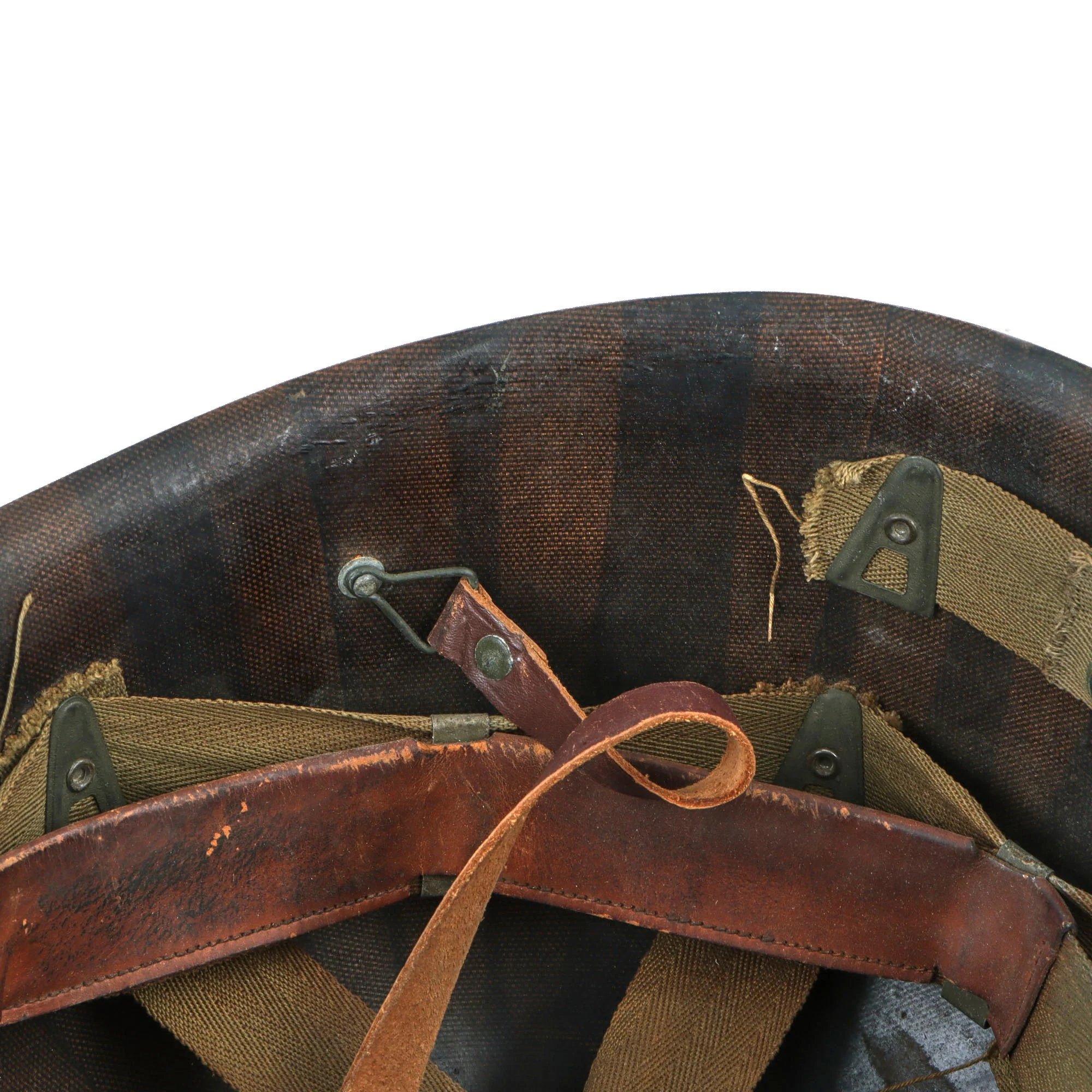Original U.S. WWII Navy White-Painted Fixed Bale Front Seam McCord M1 Helmet with Matching White-Painted Firestone Liner — image 7
