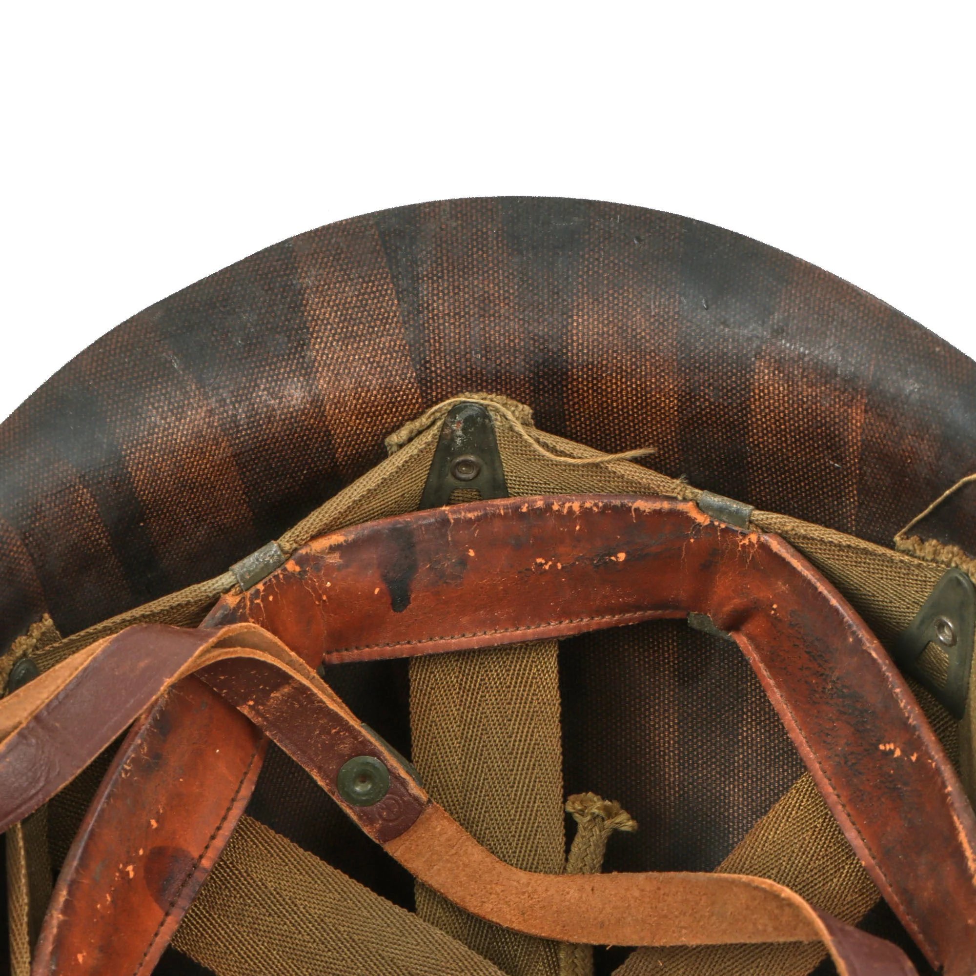 Original U.S. WWII Navy White-Painted Fixed Bale Front Seam McCord M1 Helmet with Matching White-Painted Firestone Liner — image 8