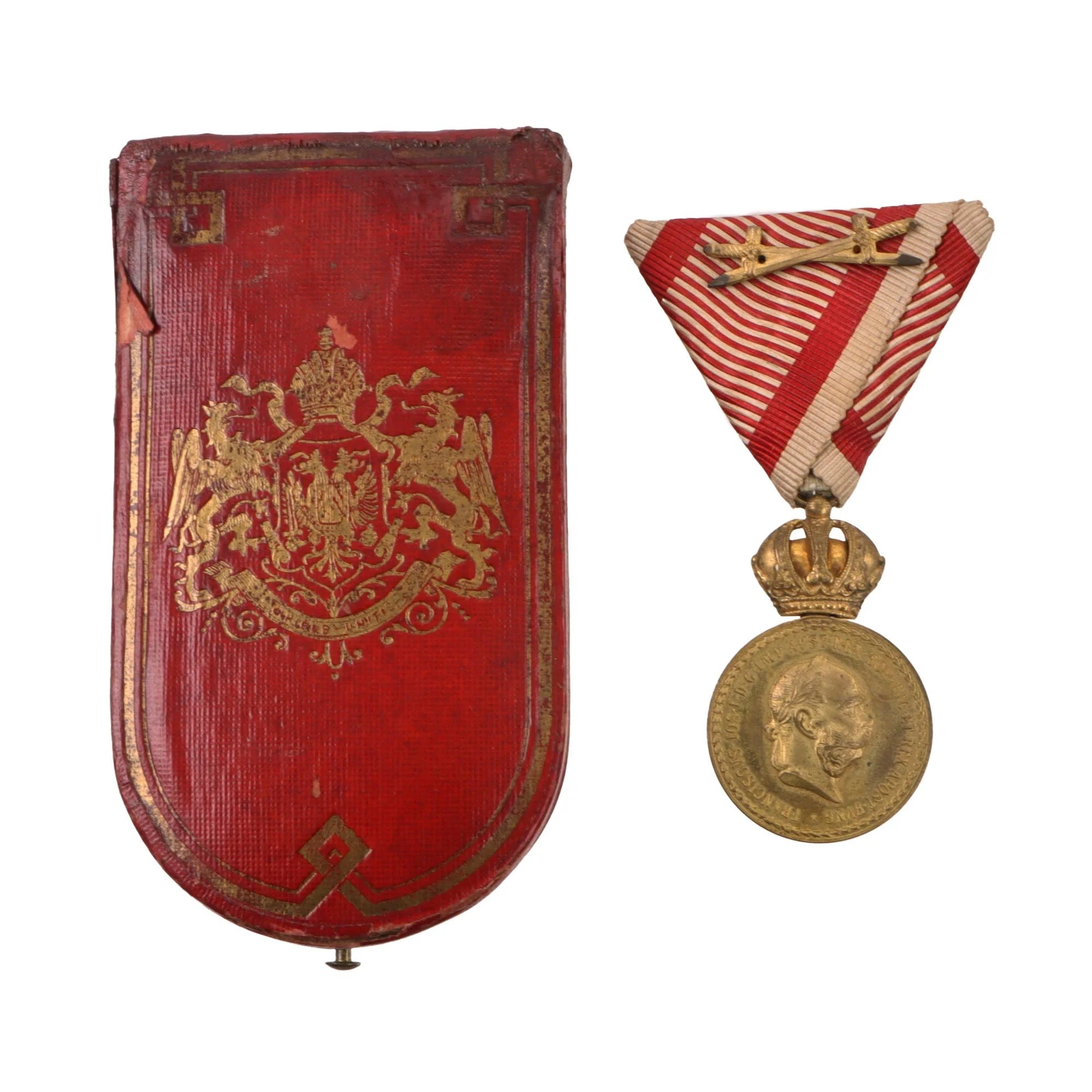 Original Austro-Hungarian WWI Austrian Military Merit Medal with Second Award Clasp in Original Case — image 2