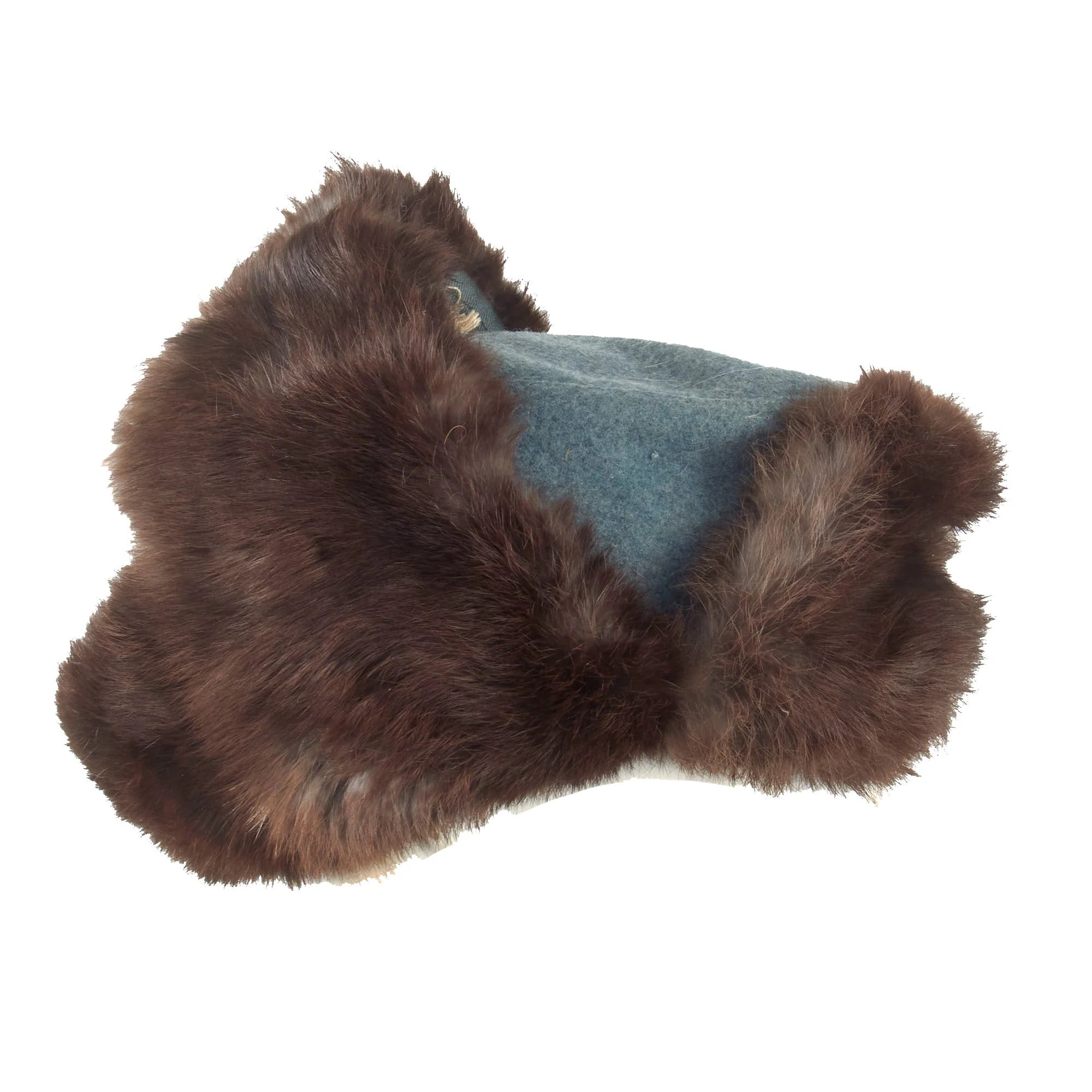 Original German WWII Eastern Front Heer Army Rabbit Fur Pelzmütze Winter Hat — image 7