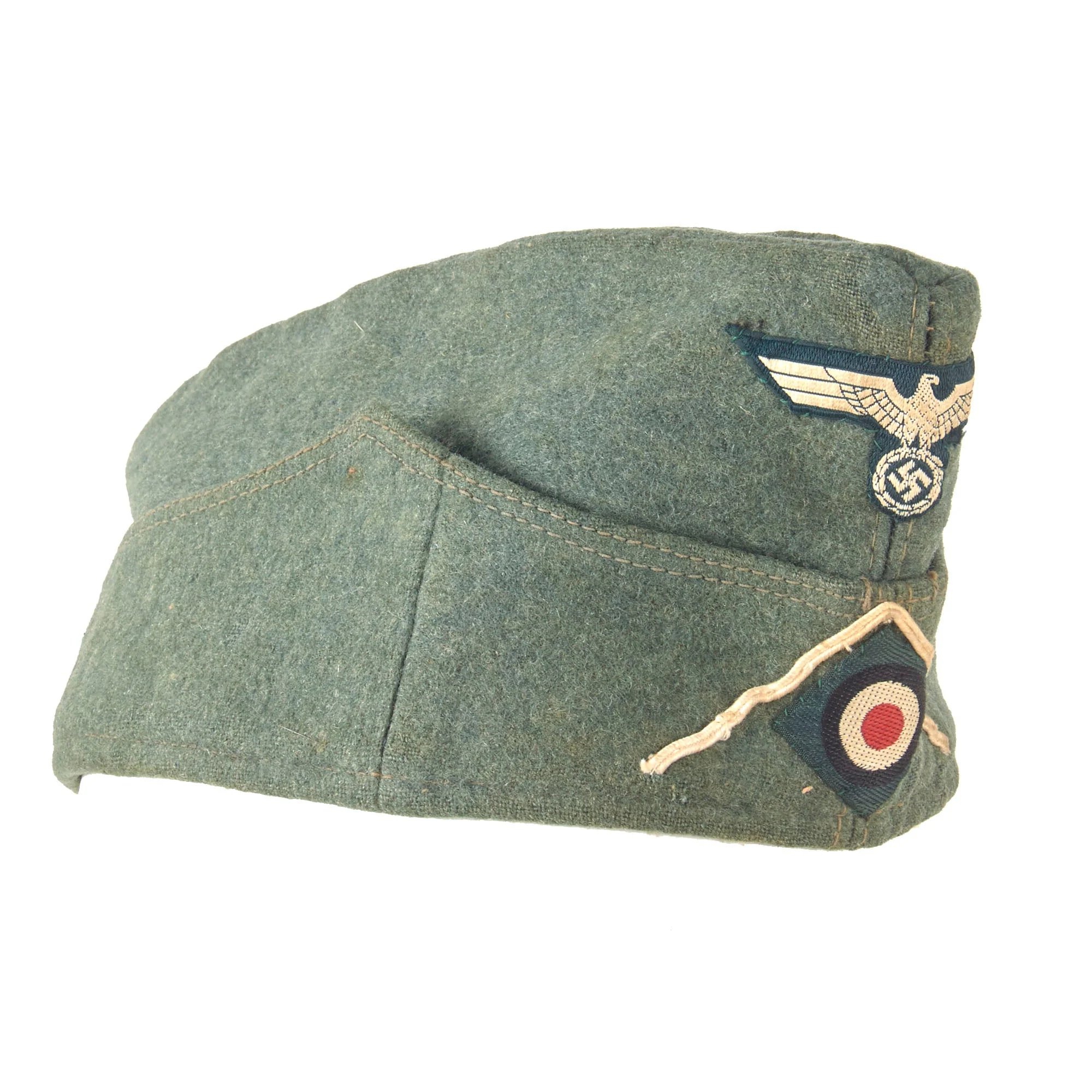Original German WWII Early Heer Army Infantry EM-NCO Schiffchen M38 Overseas Cap - Size 55 — image 10