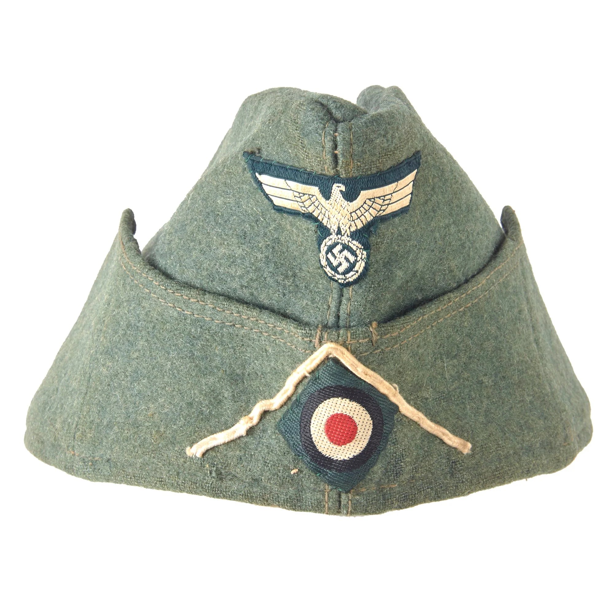Original German WWII Early Heer Army Infantry EM-NCO Schiffchen M38 Overseas Cap - Size 55 — image 2
