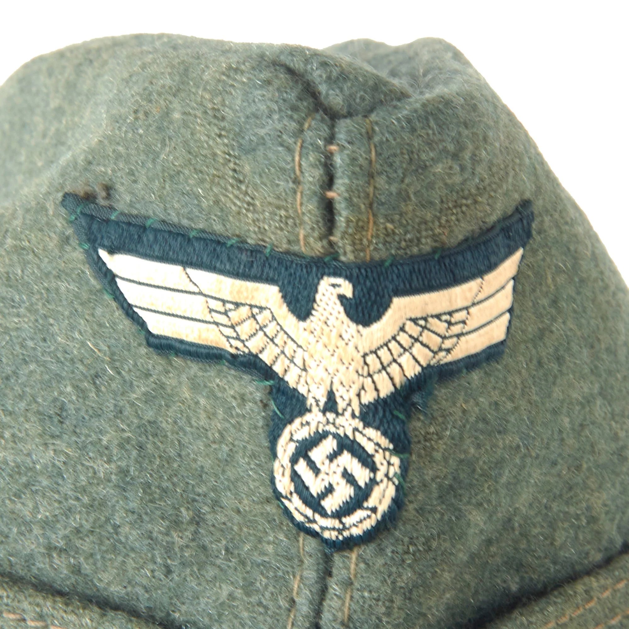 Original German WWII Early Heer Army Infantry EM-NCO Schiffchen M38 Overseas Cap - Size 55 — image 3