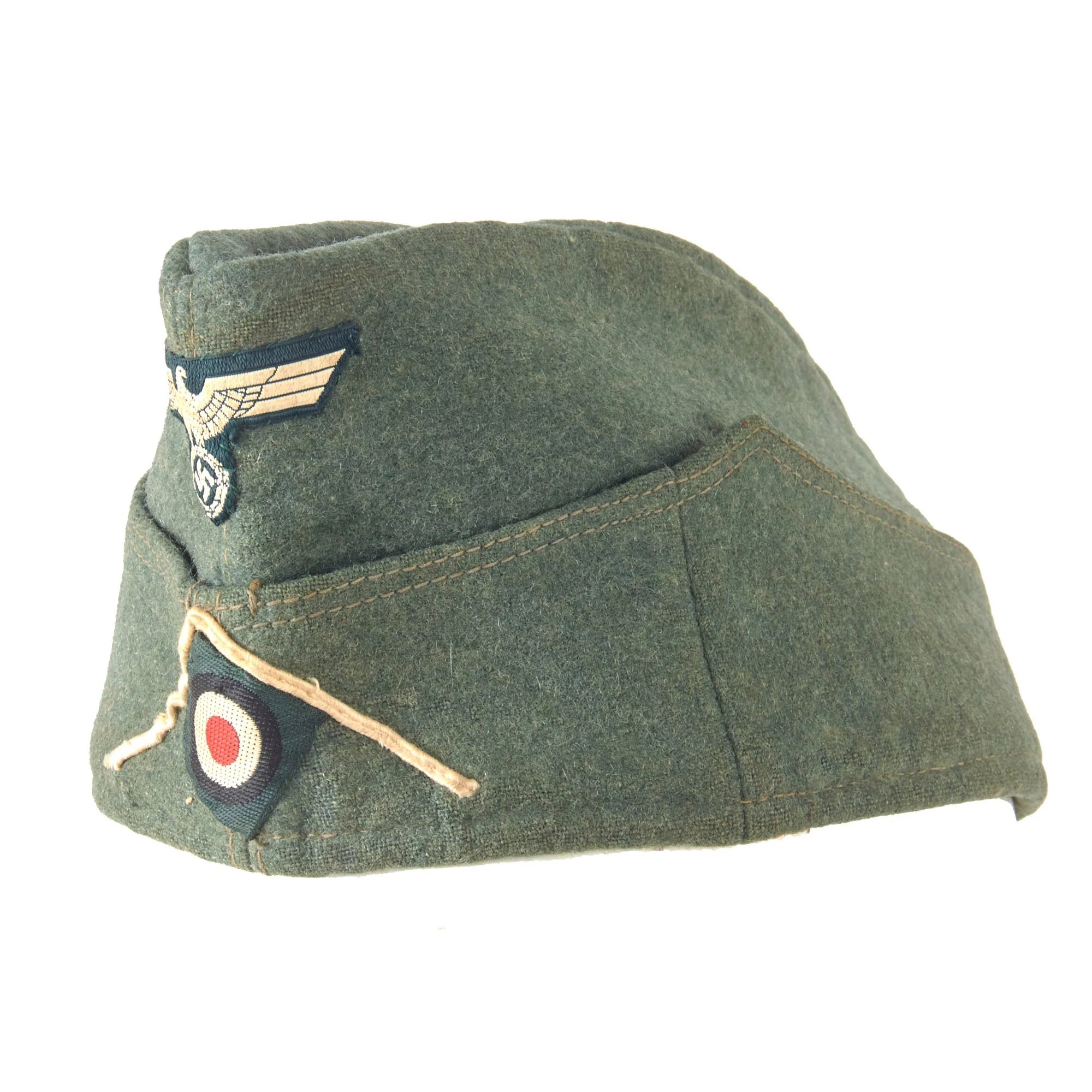 Original German WWII Early Heer Army Infantry EM-NCO Schiffchen M38 Overseas Cap - Size 55 — image 5