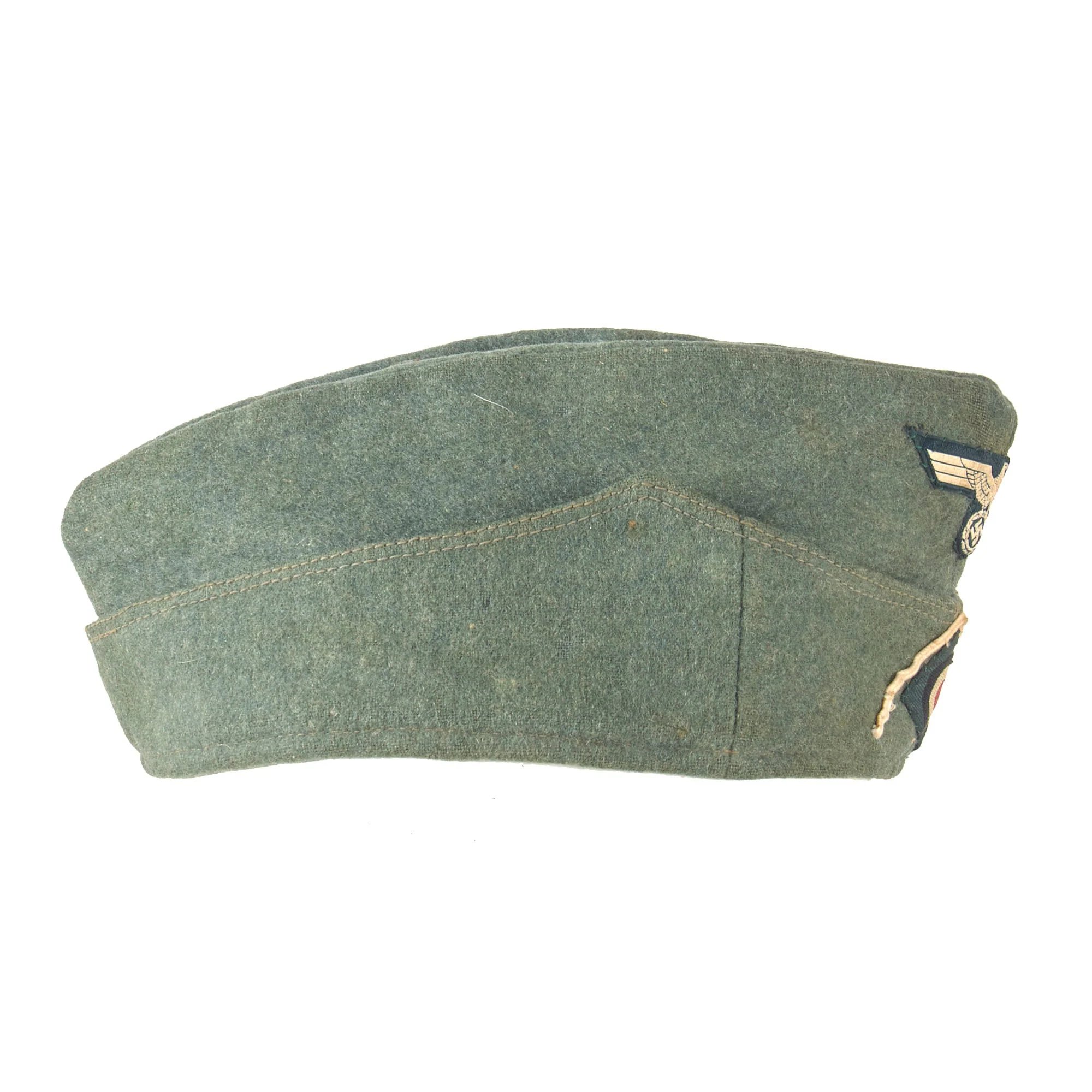 Original German WWII Early Heer Army Infantry EM-NCO Schiffchen M38 Overseas Cap - Size 55 — image 9