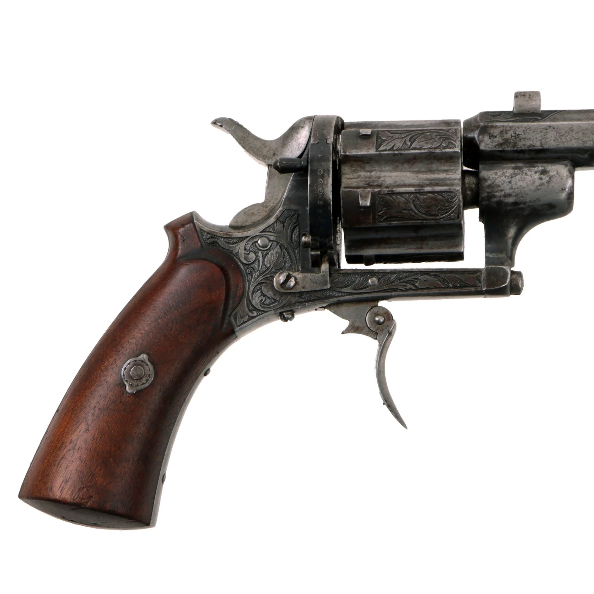 Original Belgian .38cal Rimfire Liège Proofed Double Action Revolver Serial 380 with Foldaway Trigger - Circa 1880 — image 11