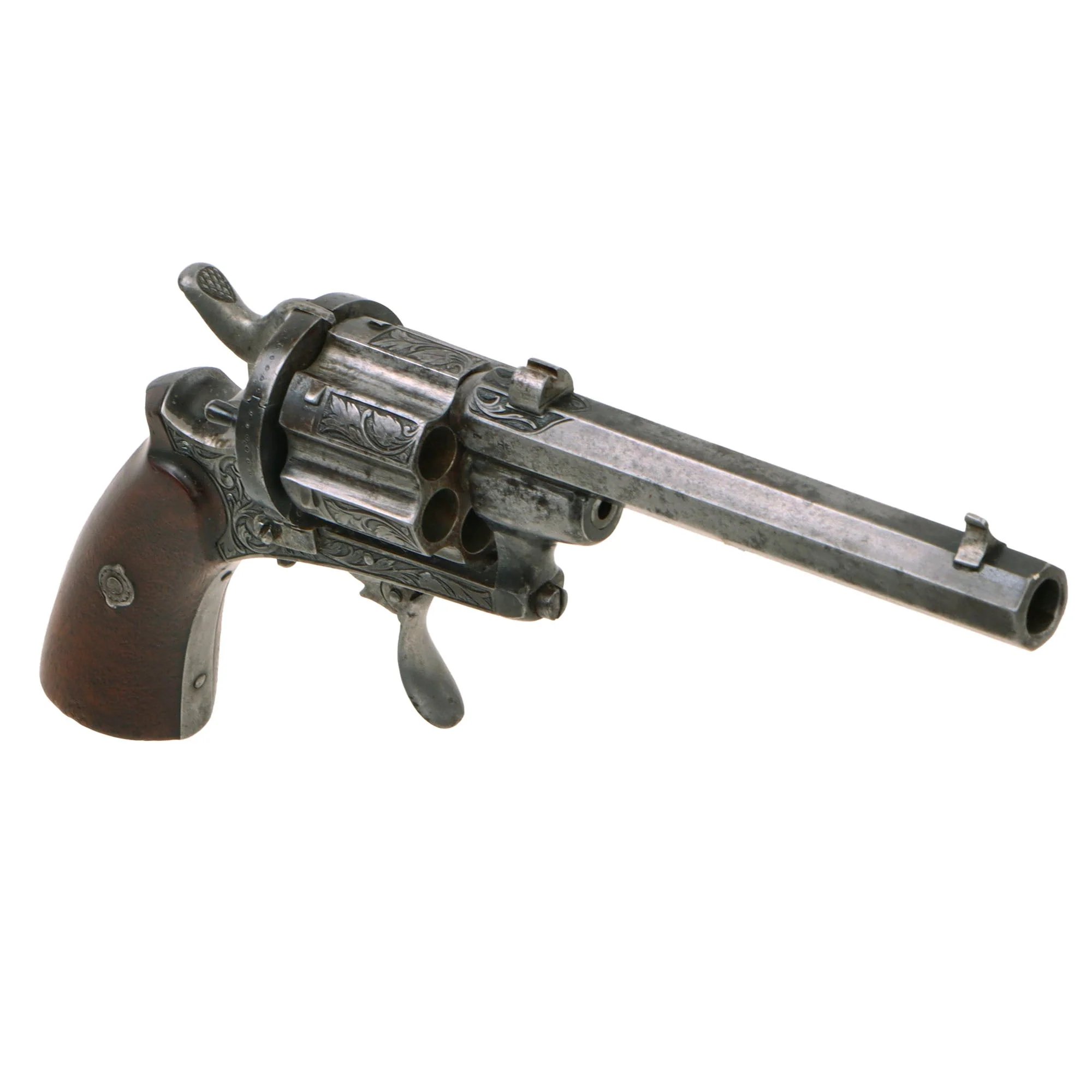 Original Belgian .38cal Rimfire Liège Proofed Double Action Revolver Serial 380 with Foldaway Trigger - Circa 1880 — image 4