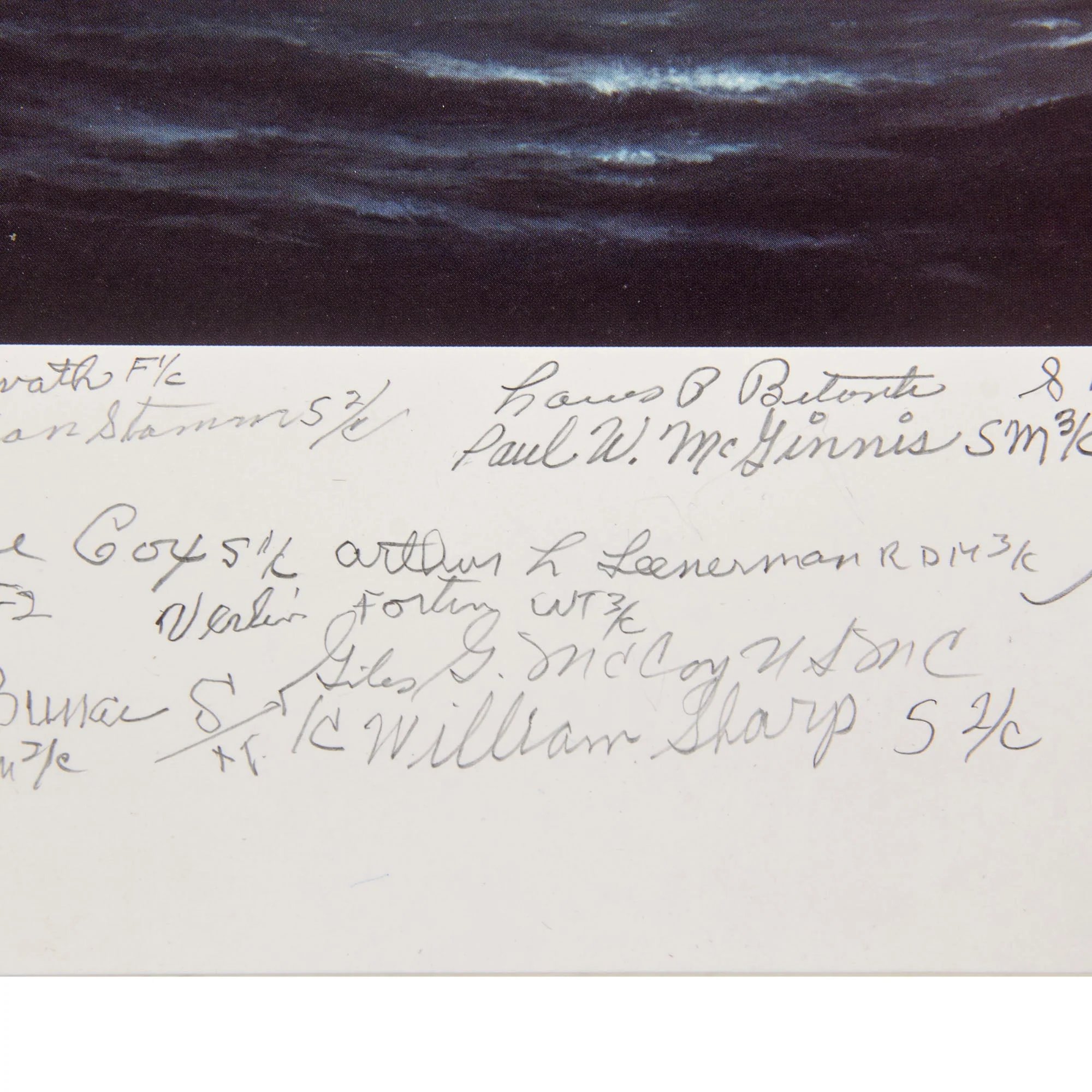 Original Signed Limited Edition Print: 'Fateful Voyage: The U.S.S. Indianapolis, July 30th, 1945' by Marii Chernev Signed by 41 Survivors of the Sinking - 76/500 - 27 x 36' — image 6