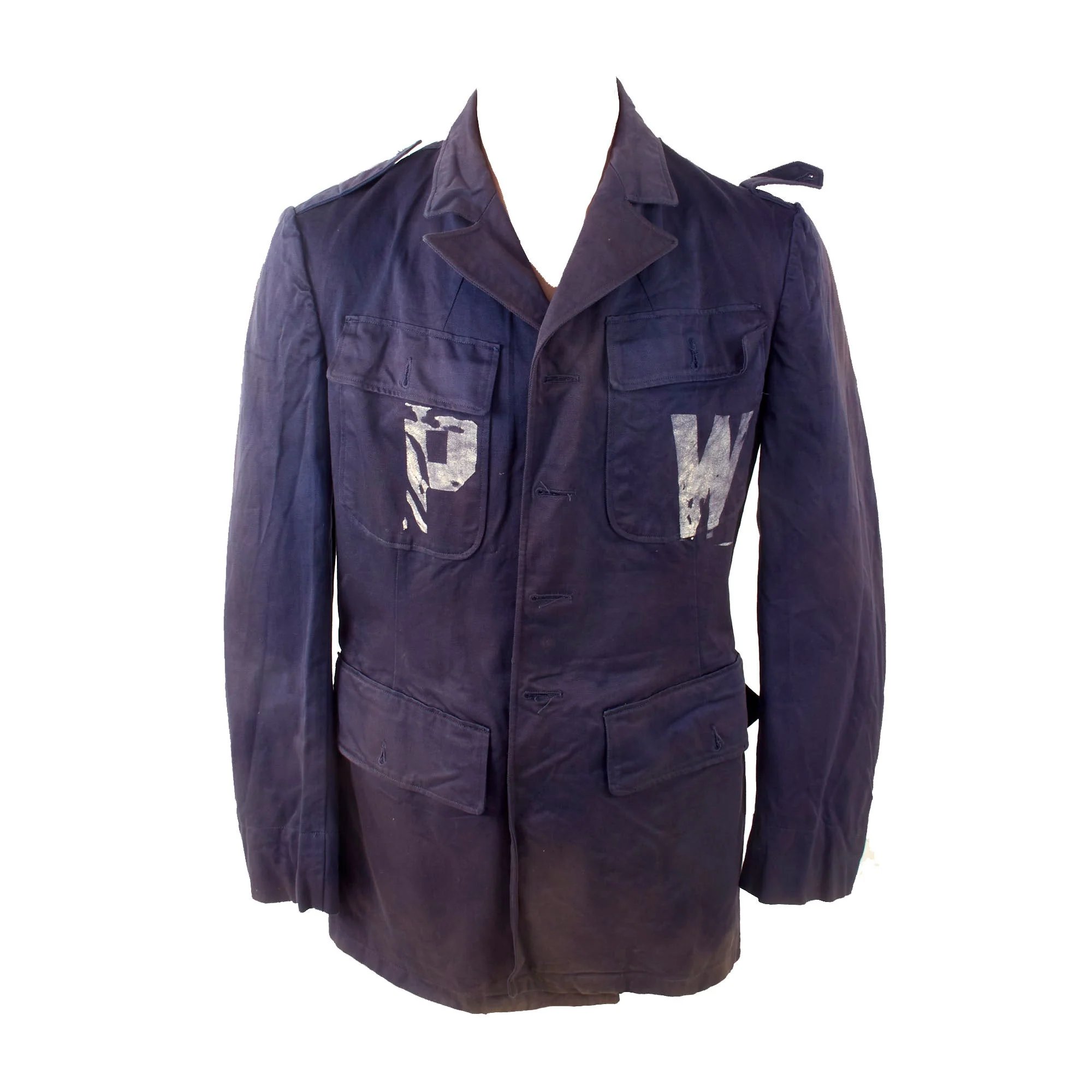 Original U.S. WWII Axis Prisoner of War PW Painted Uniform Jacket - No Buttons — image 2