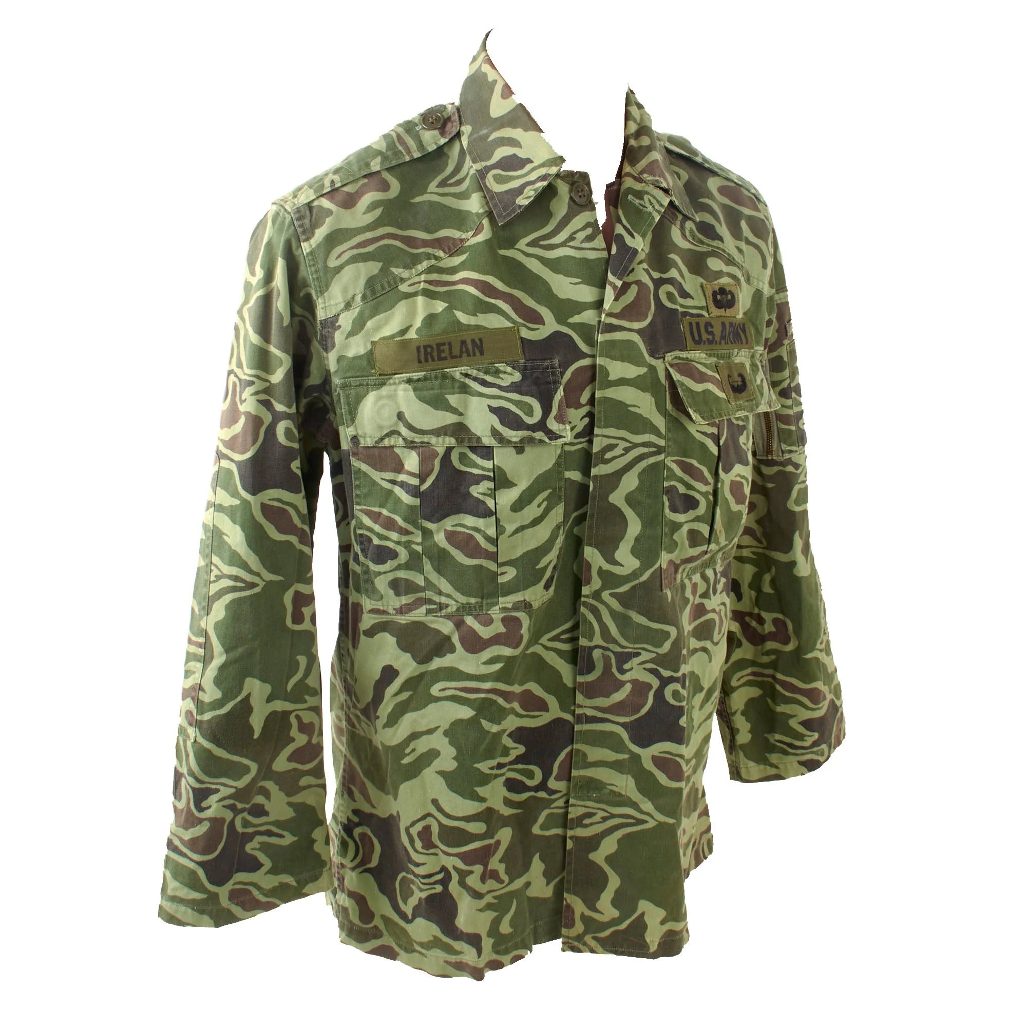 Original U.S. Vietnam War Named Republic of Korea Special Forces American-Issued Camouflage Uniform Jacket - Arthur Claude Irelan - Dated 1975 — image 11