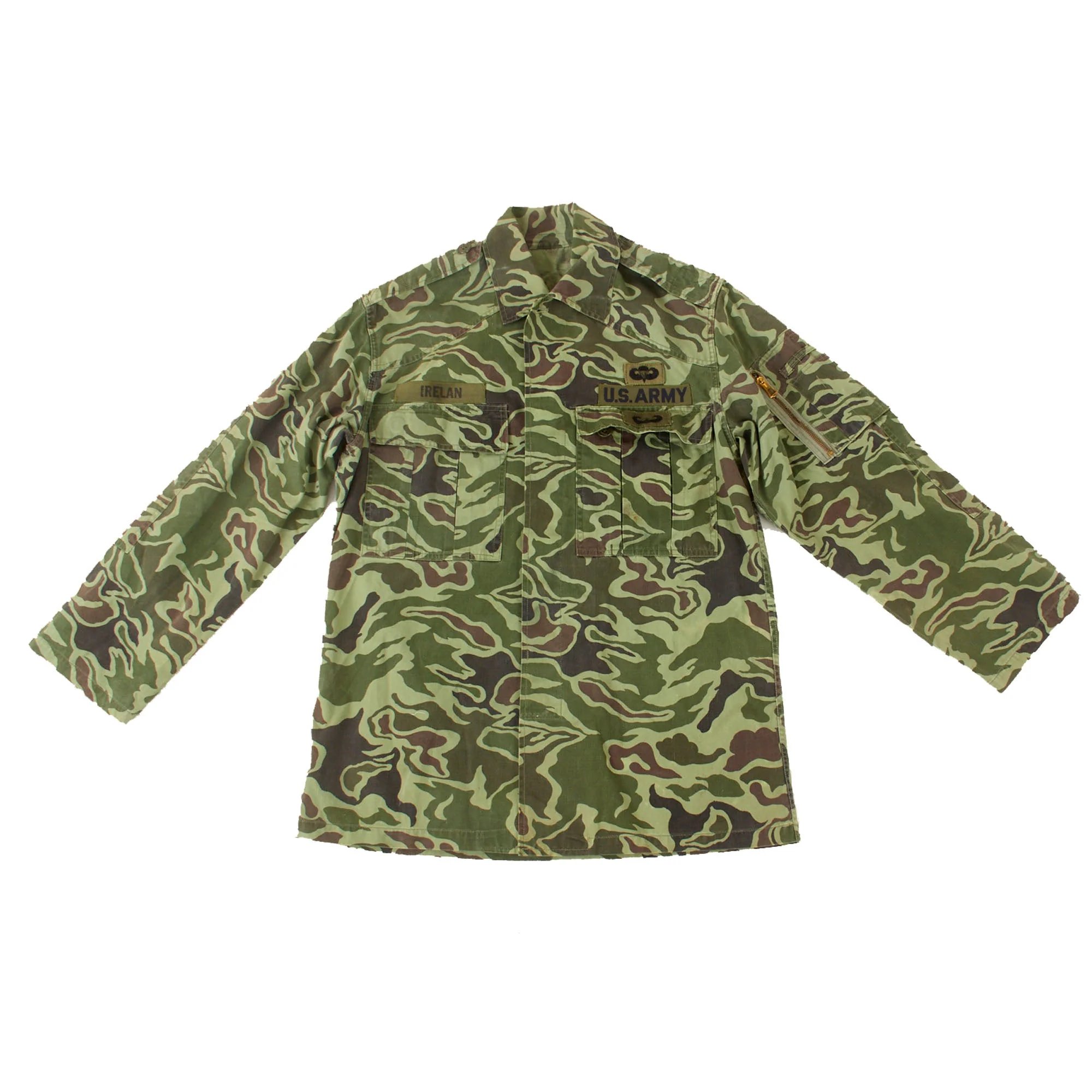 Original U.S. Vietnam War Named Republic of Korea Special Forces American-Issued Camouflage Uniform Jacket - Arthur Claude Irelan - Dated 1975 — image 12