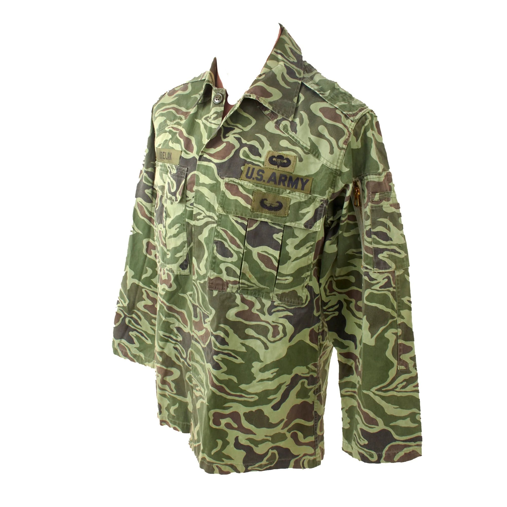 Original U.S. Vietnam War Named Republic of Korea Special Forces American-Issued Camouflage Uniform Jacket - Arthur Claude Irelan - Dated 1975 — image 5
