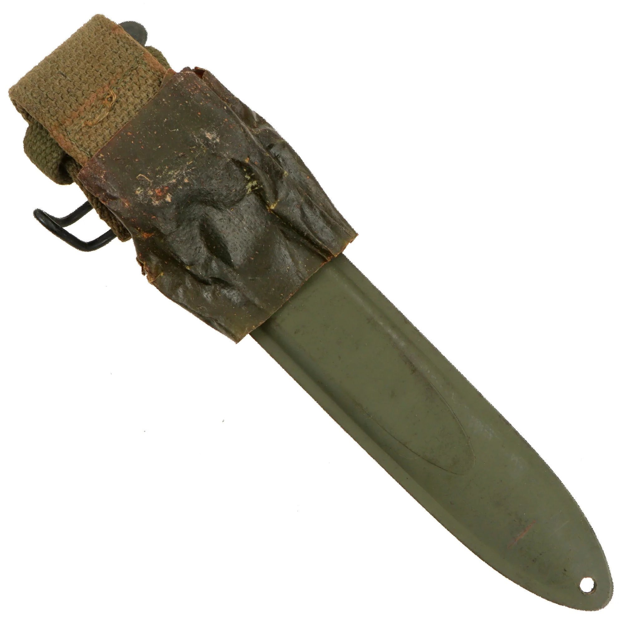 Original U.S. WWII Boxed M4 Bayonet Fighting Knife by Utica with Updated M8A1 Scabbard — image 6