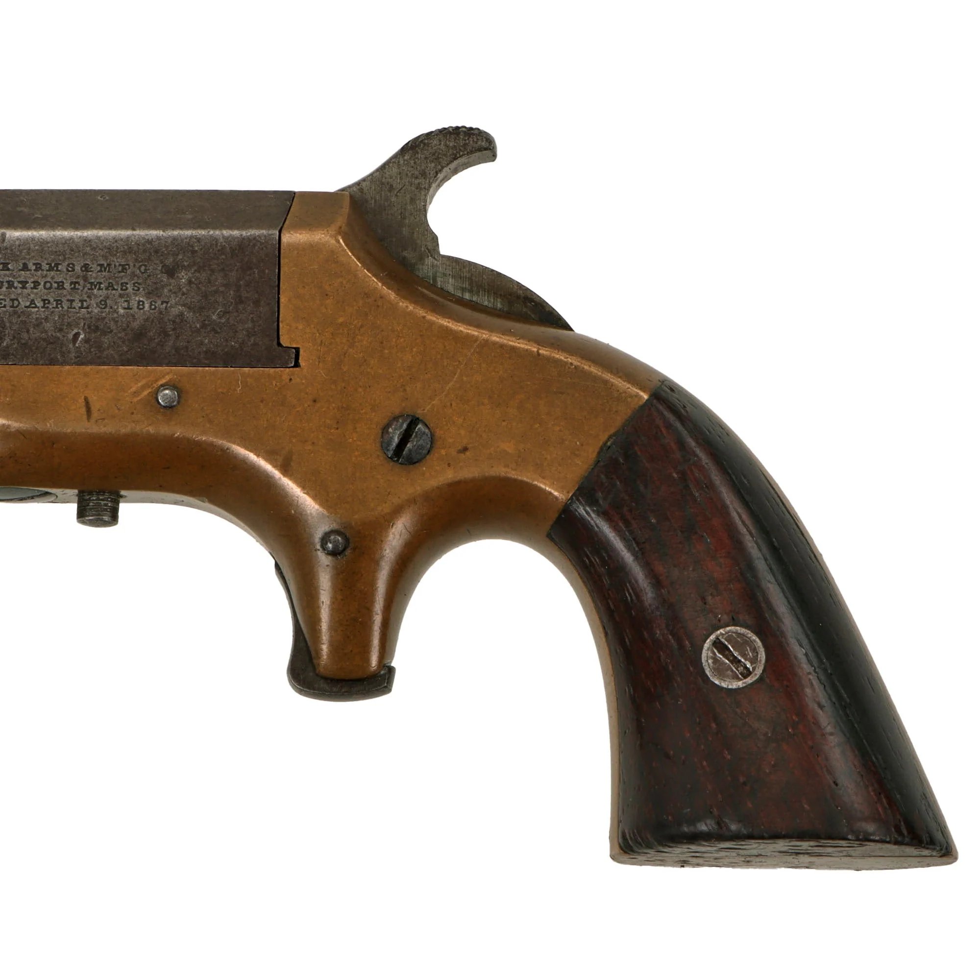 Original U.S. 'Southerner' .41cal. Rimfire Single Shot Derringer Pistol by Merimack Arms & Mfg. Co. - Matching Serial 374 — image 7
