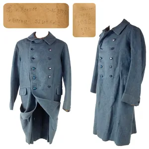 Original French WWI Rare Enlisted M1915 Horizon Blue Wool Greatcoat …