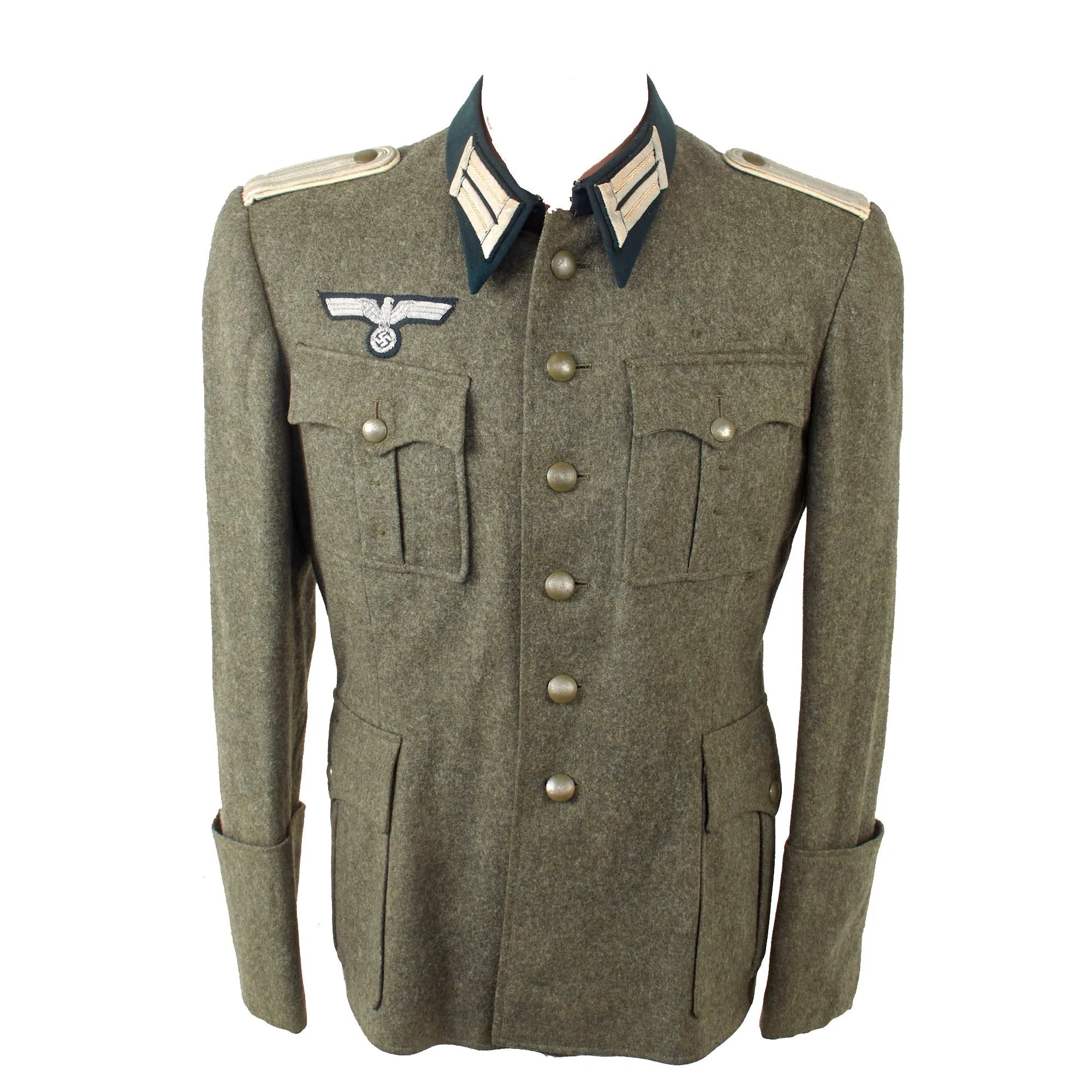 Original German WWII Heer Infantry Leutnant Officer M36 Field Uniform Tunic with Trousers — image 3
