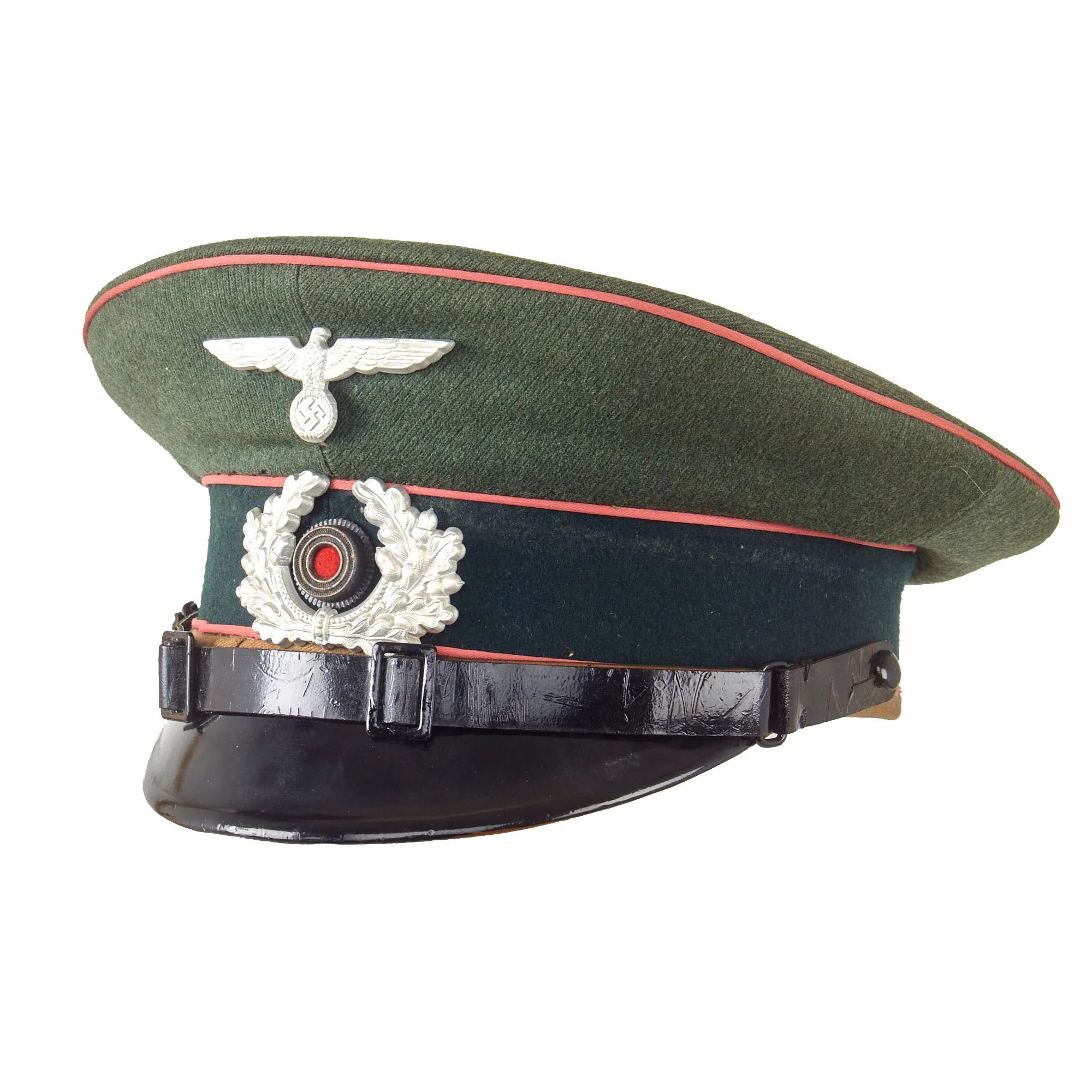 Original German WWII Army Heer Panzer EM/NCO Schirmmütze Visor Cap - Size 56 — image 3