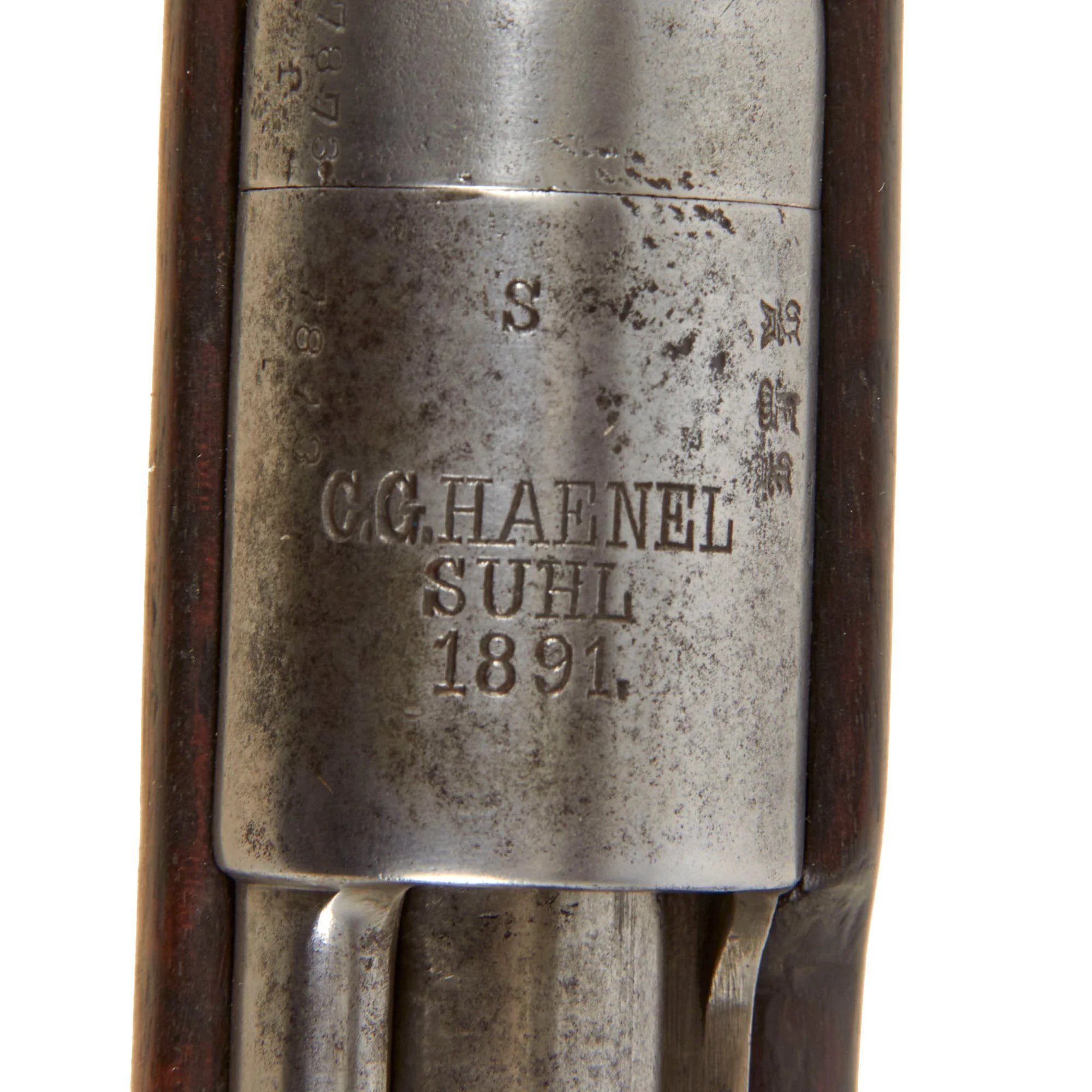 Original German Pre-WWI Regiment Marked Karabiner 88 S Artillery Carbine by C.G. HAENEL Dated 1891 - Matching Serial 7873 f — image 7