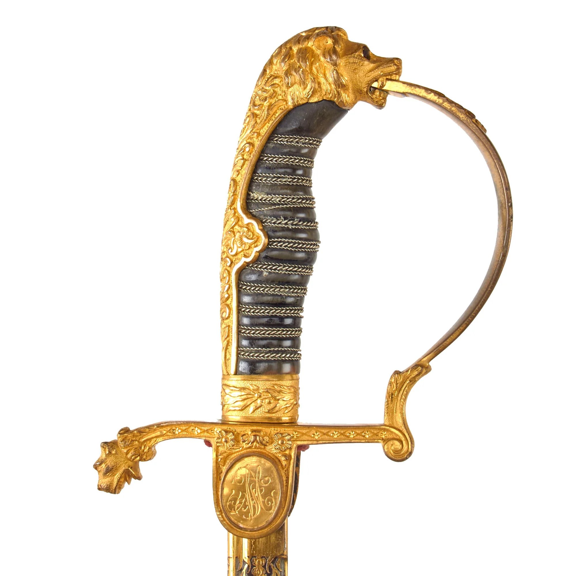 Original Imperial German WWI Outstanding Triple-Etched Damascus Steel Artillery Officer's Sword with Gold-Inlay & Fire-Bluing by Weyersberg Kirschbaum & Cie - Dated 1895 — image 5