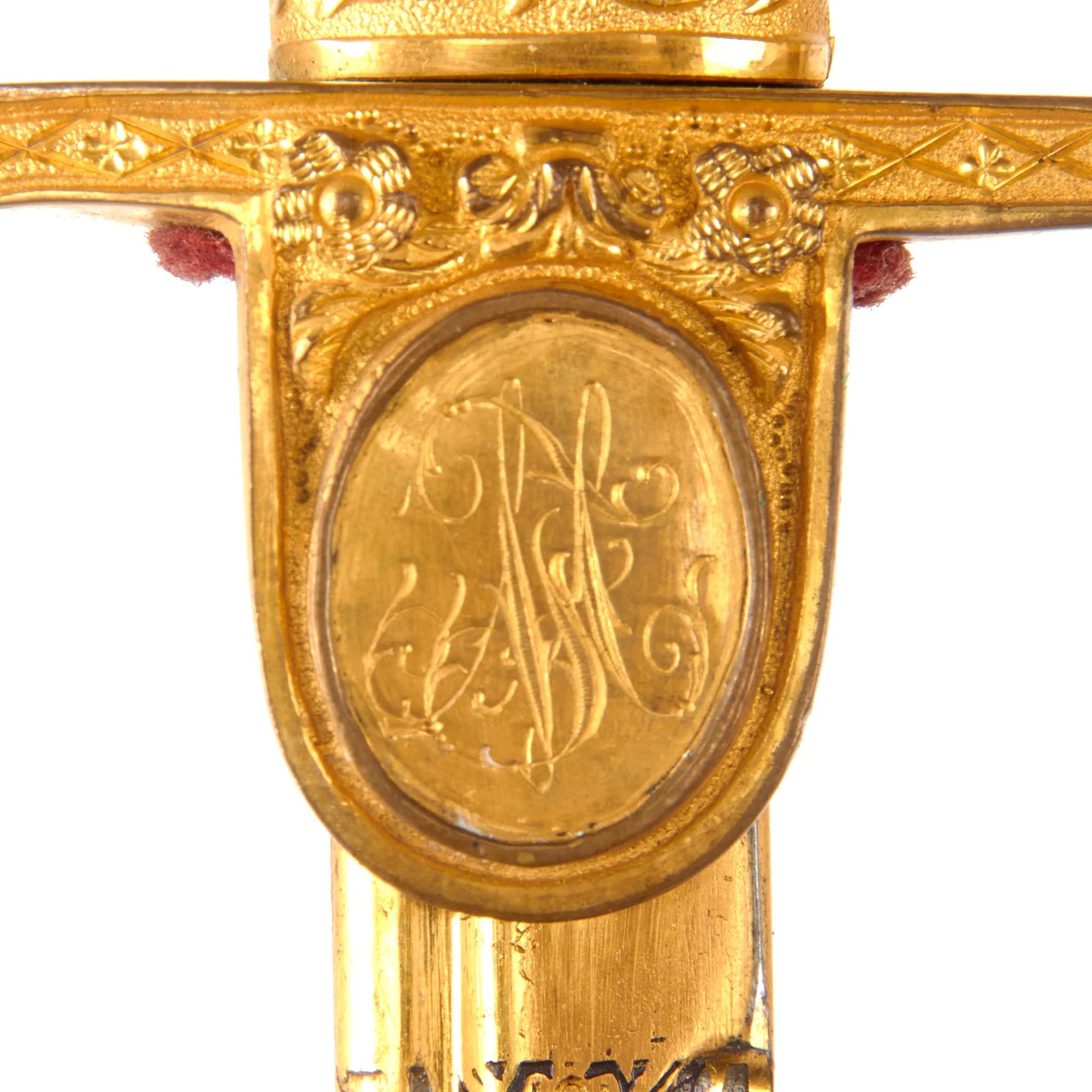 Original Imperial German WWI Outstanding Triple-Etched Damascus Steel Artillery Officer's Sword with Gold-Inlay & Fire-Bluing by Weyersberg Kirschbaum & Cie - Dated 1895 — image 8