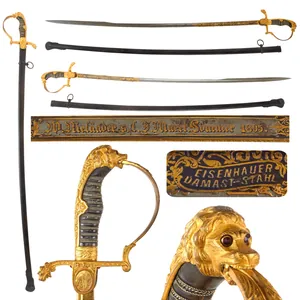 Original Imperial German WWI Outstanding Triple-Etched Damascus Steel Artillery Officer's …