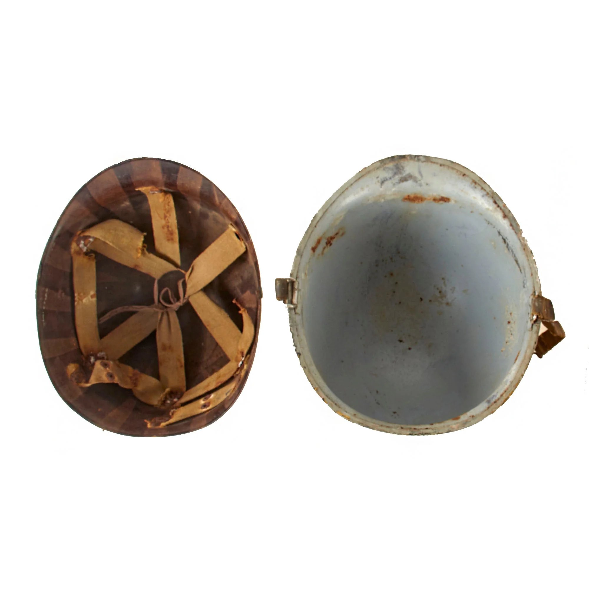 Original U.S. WWII USMC Marine Ship Detachment Military Police Painted Front Seam Swivel Bale M1 Helmet with Liner — image 10