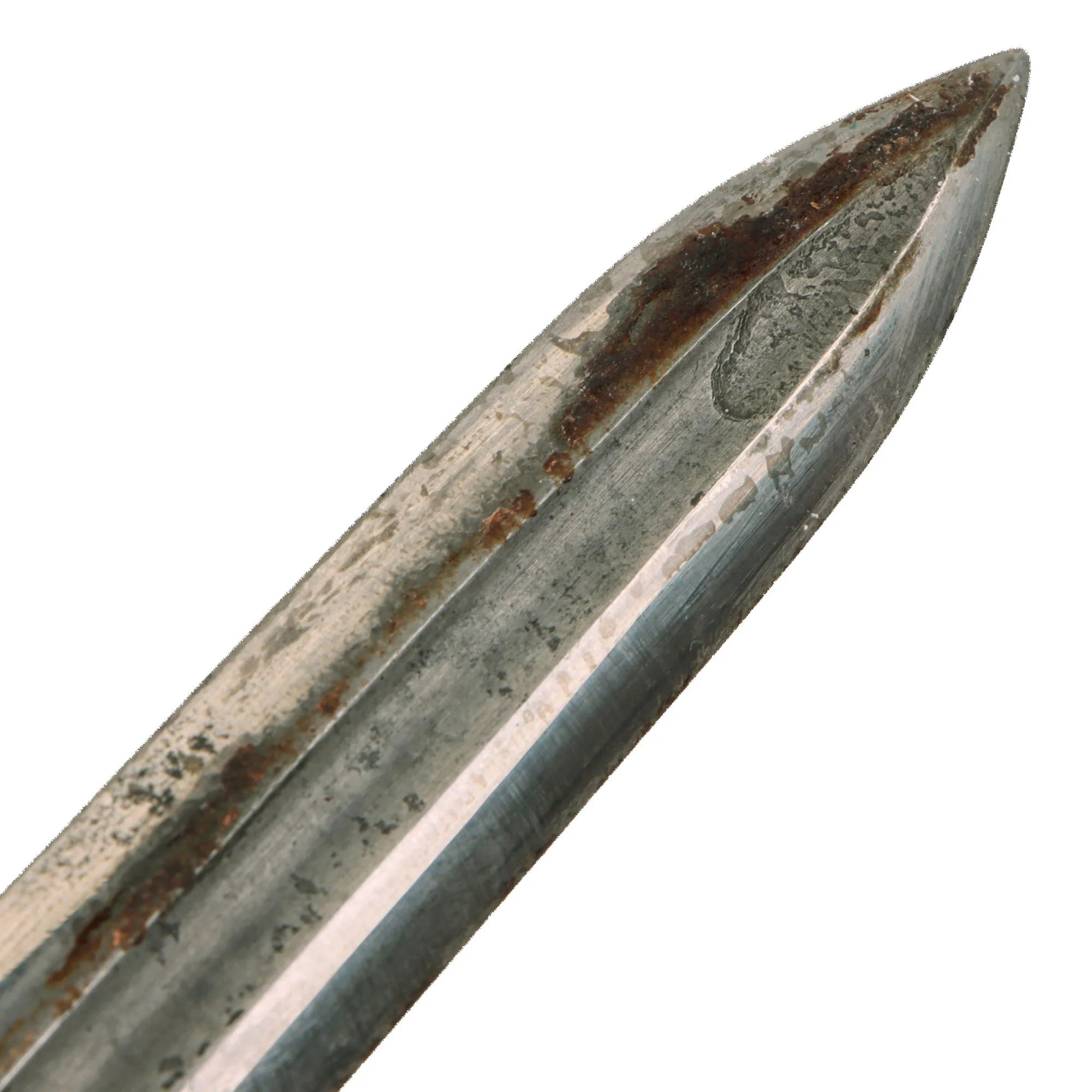 Original U.S. WWII Cut Down M1913 'Patton' Saber Fighting Knife by the Anderson Knife Company of Glendale, California with Leather Sheath - From Collection of American Edged Weapon Museum — image 4