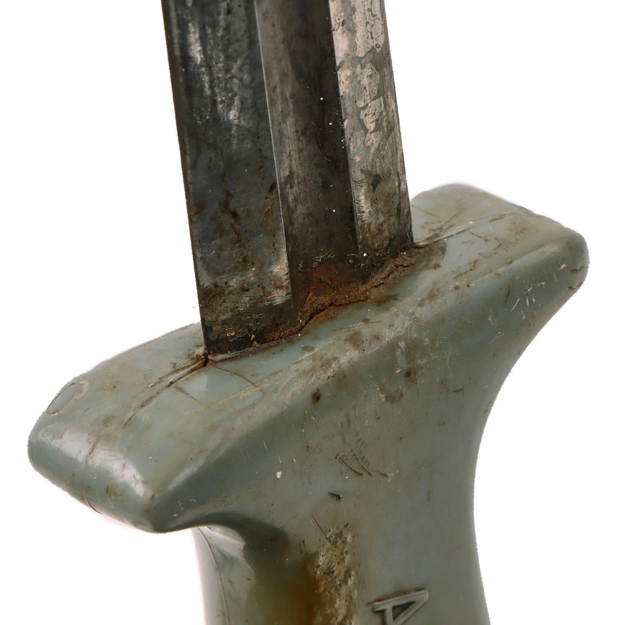 Original U.S. WWII Cut Down M1913 'Patton' Saber Fighting Knife by the Anderson Knife Company of Glendale, California with Leather Sheath - From Collection of American Edged Weapon Museum — image 5