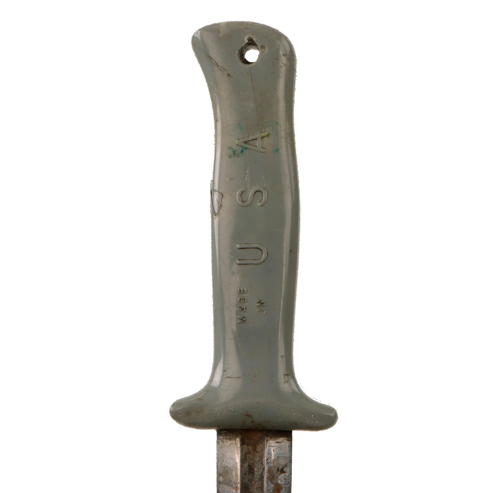 Original U.S. WWII Cut Down M1913 'Patton' Saber Fighting Knife by the Anderson Knife Company of Glendale, California with Leather Sheath - From Collection of American Edged Weapon Museum — image 8